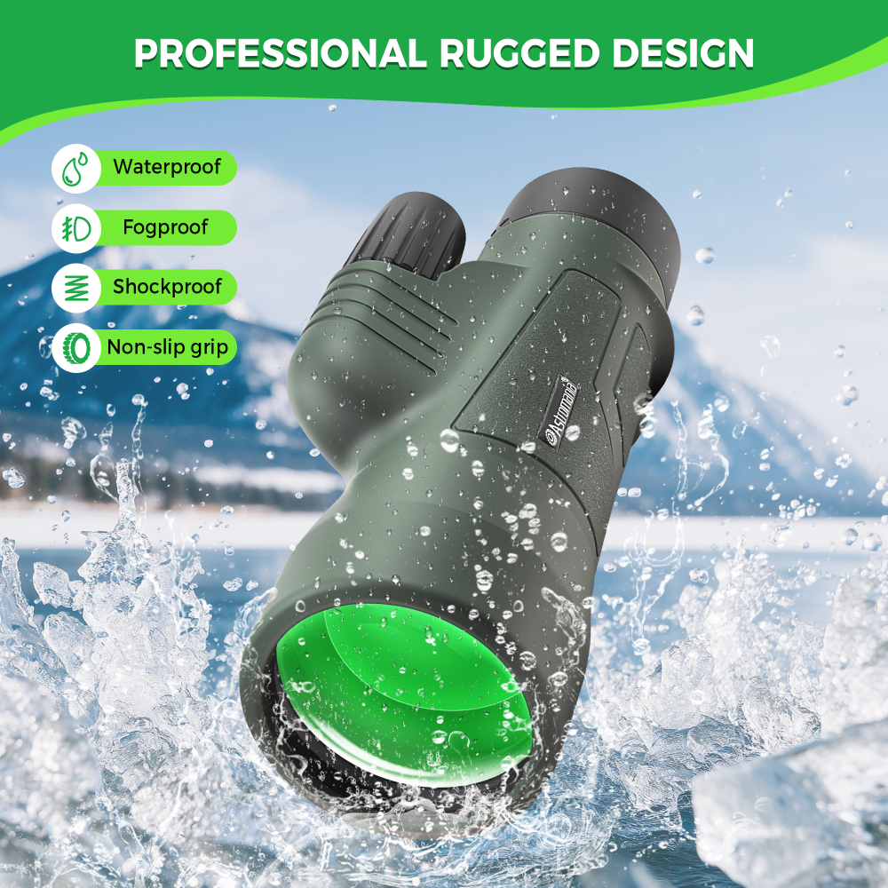 Astromania 12X50 BAK4 High Power Prism Monoculars, Waterproof, Compact Handheld Monoscope for Bird Watching, Hunting, Traveling Gifts for Men