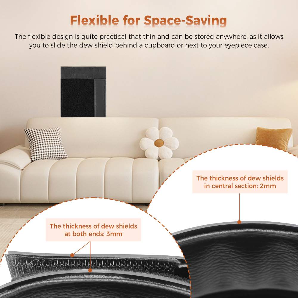 Astromania Flexible Dew Shield for Telescope Front Outer Diameter from 100-123mm diameter-keep dew away and gives you clear observing for entire night