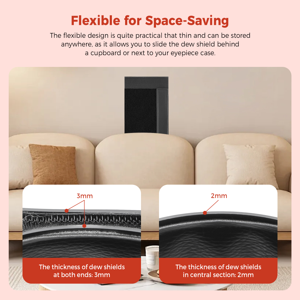 Astromania Flexible Dew Shield for Telescope Front Outer Diameter from 203-221mm diameter-keep dew away and gives you clear observing for entire night