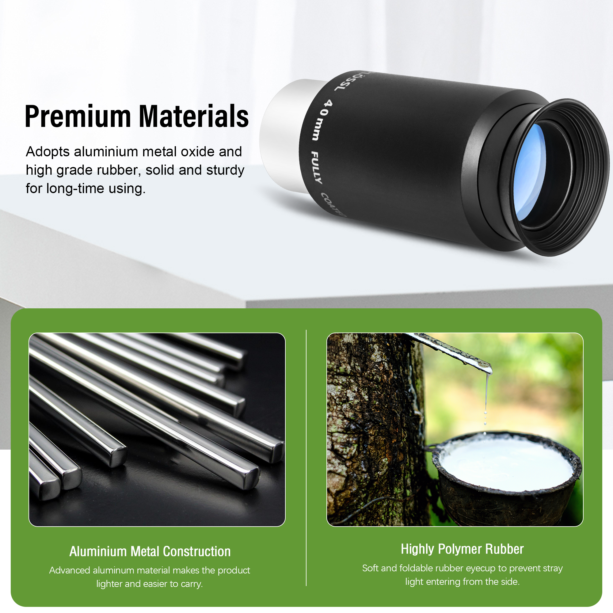 Astromania Eyepiece 40mm for Telescope - 1.25 Inch Plossl Telescope Eyepiece Fully Multi Coated 4-Element, Metal Telescope Accessory with Standard 1.25inch Filter Thread for Astronomic Telescopes