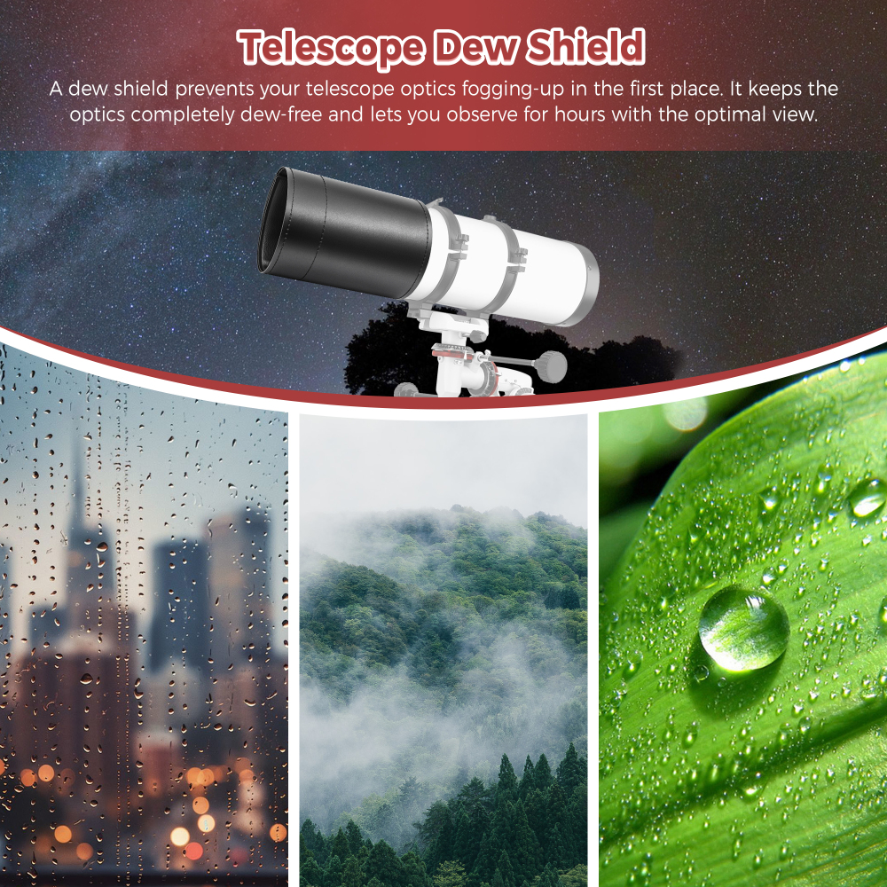 Astromania Flexible Dew Shield for Telescope Front Outer Diameter from 123-142mm diameter-keep dew away and gives you clear observing for entire night