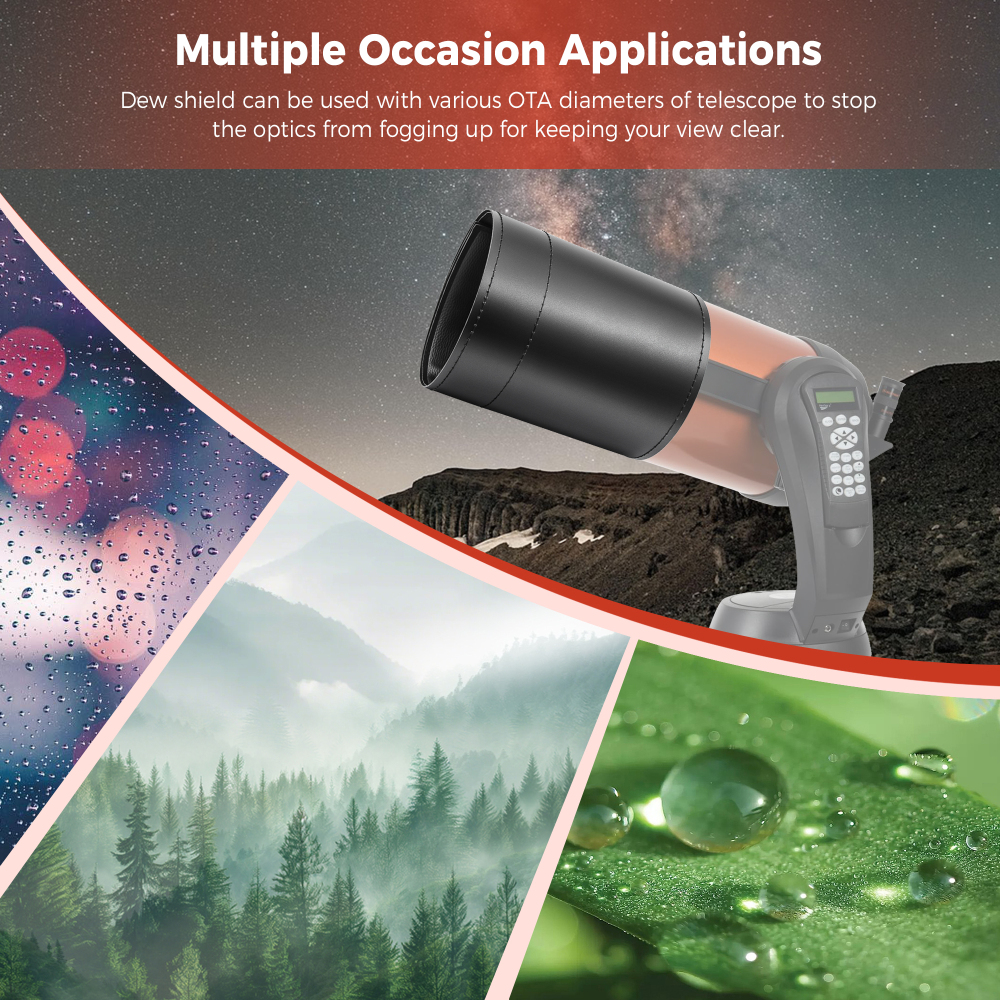 Astromania Flexible Dew Shield for Telescope Front Outer Diameter from 203-221mm diameter-keep dew away and gives you clear observing for entire night