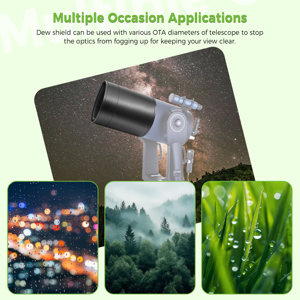 Astromania Flexible Dew Shield for Telescope Front Outer Diameter from 250-270mm diameter-keep dew away and gives you clear observing for entire night