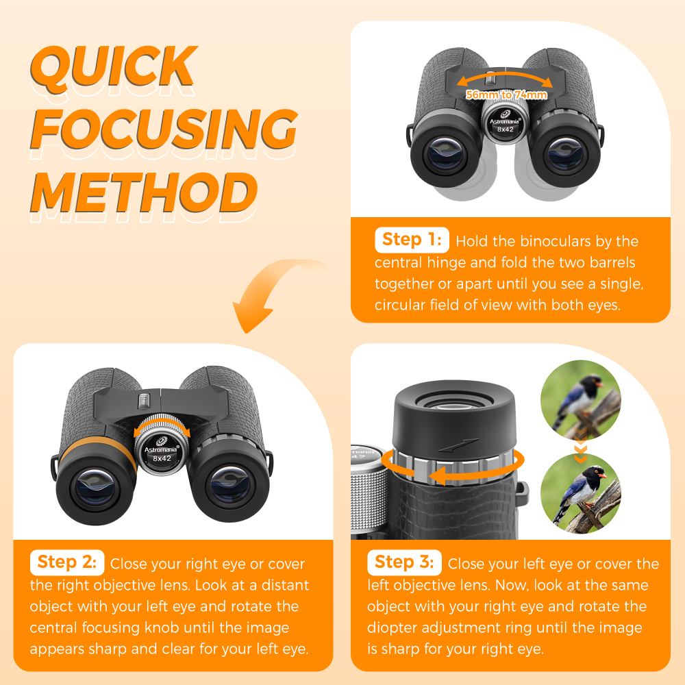 Astromania 8x42 Compact Binoculars -BK7 Prism -Gifts for Adults and Kids, for Bird Watching, Camping and Sport Games, Concerts and Theater