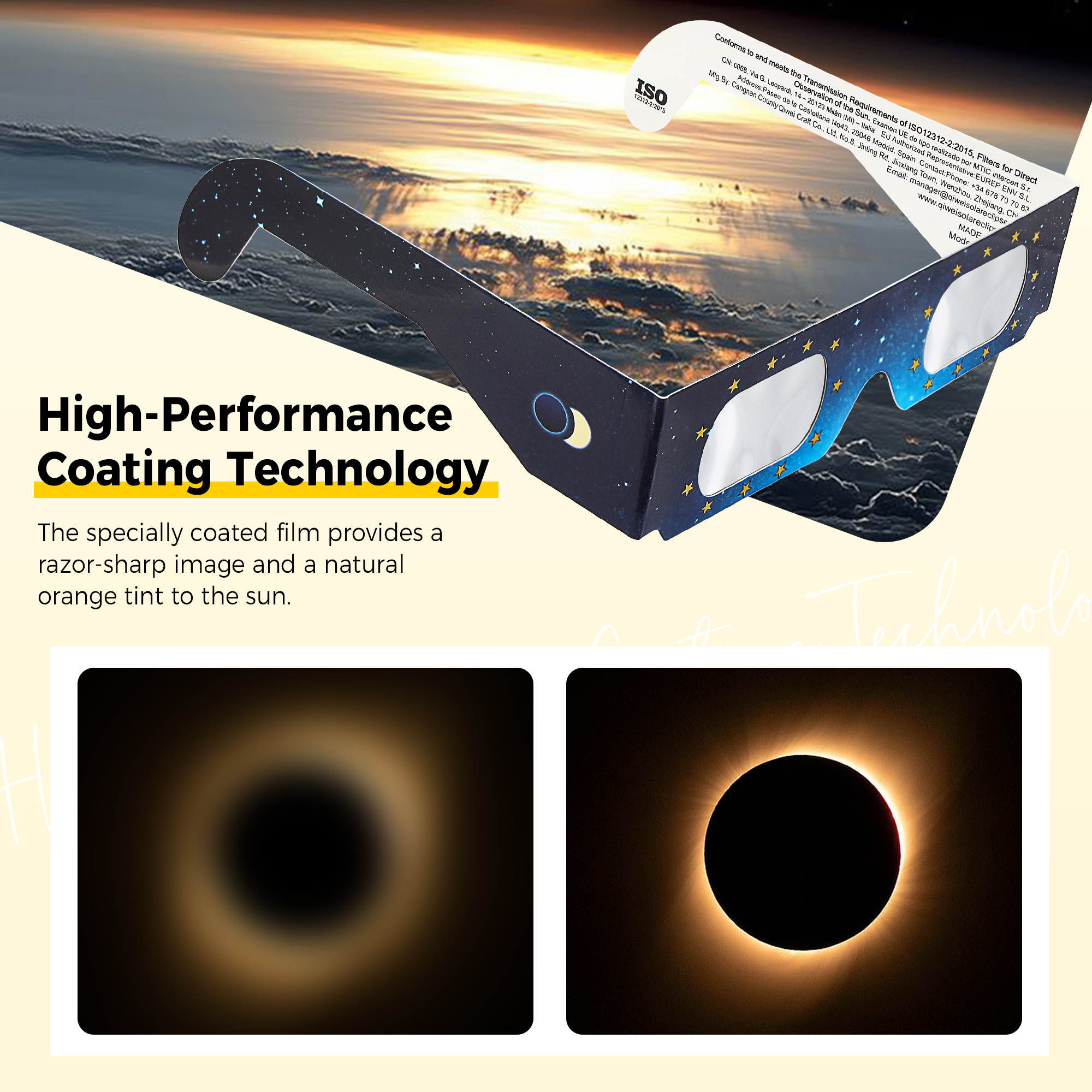 Astromania Solar Eclipse Glasses 5 Pack, Trusted for Direct Solar Eclipse Viewing - ISO 12312-2 & CE Certified, Telescope Accessories Provide Ideal Protection for Eyes During Sun Eclipse Observation