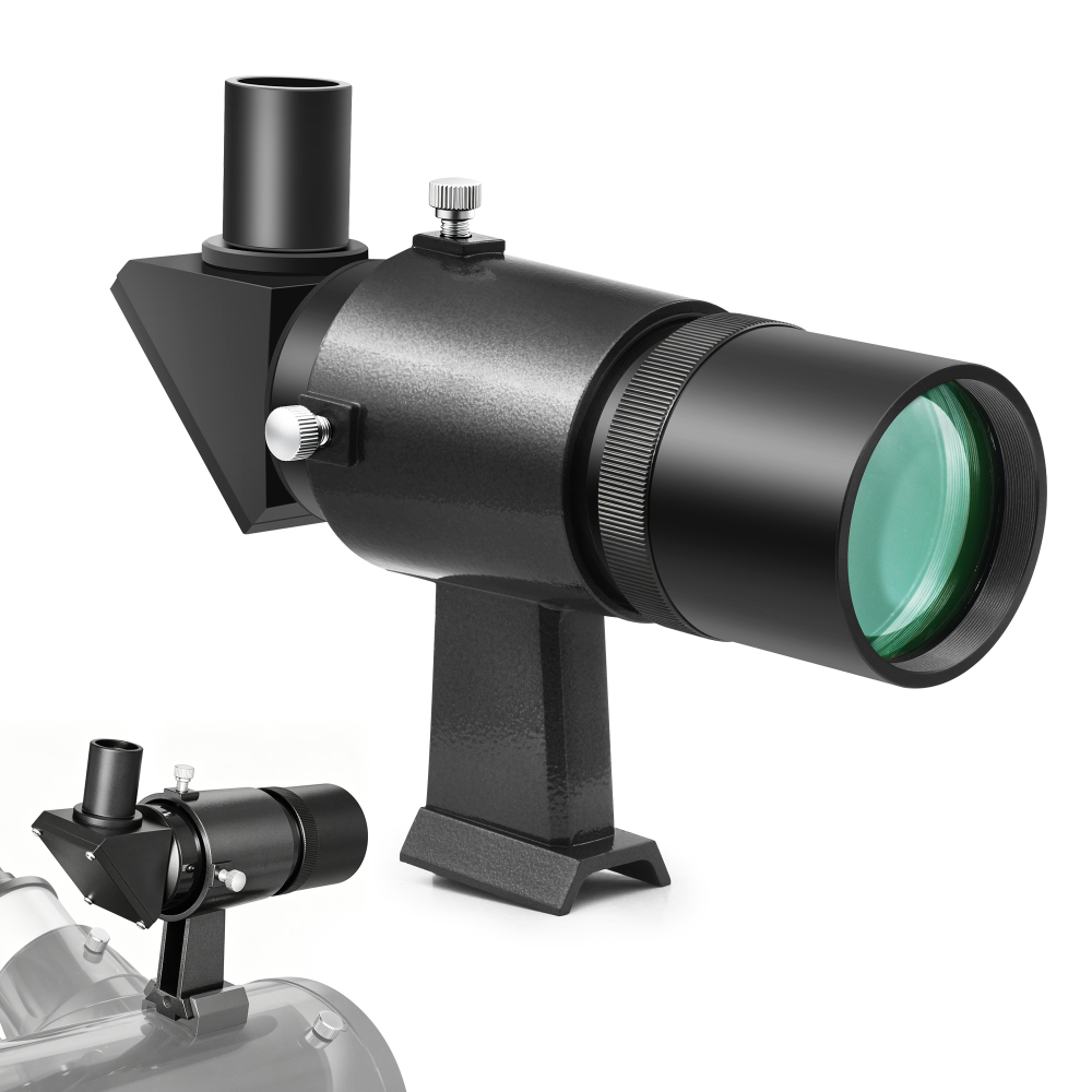 Astromania 9x50 Angled Finder Scope, Black - You will no longer need to strain your neck at difficult angles