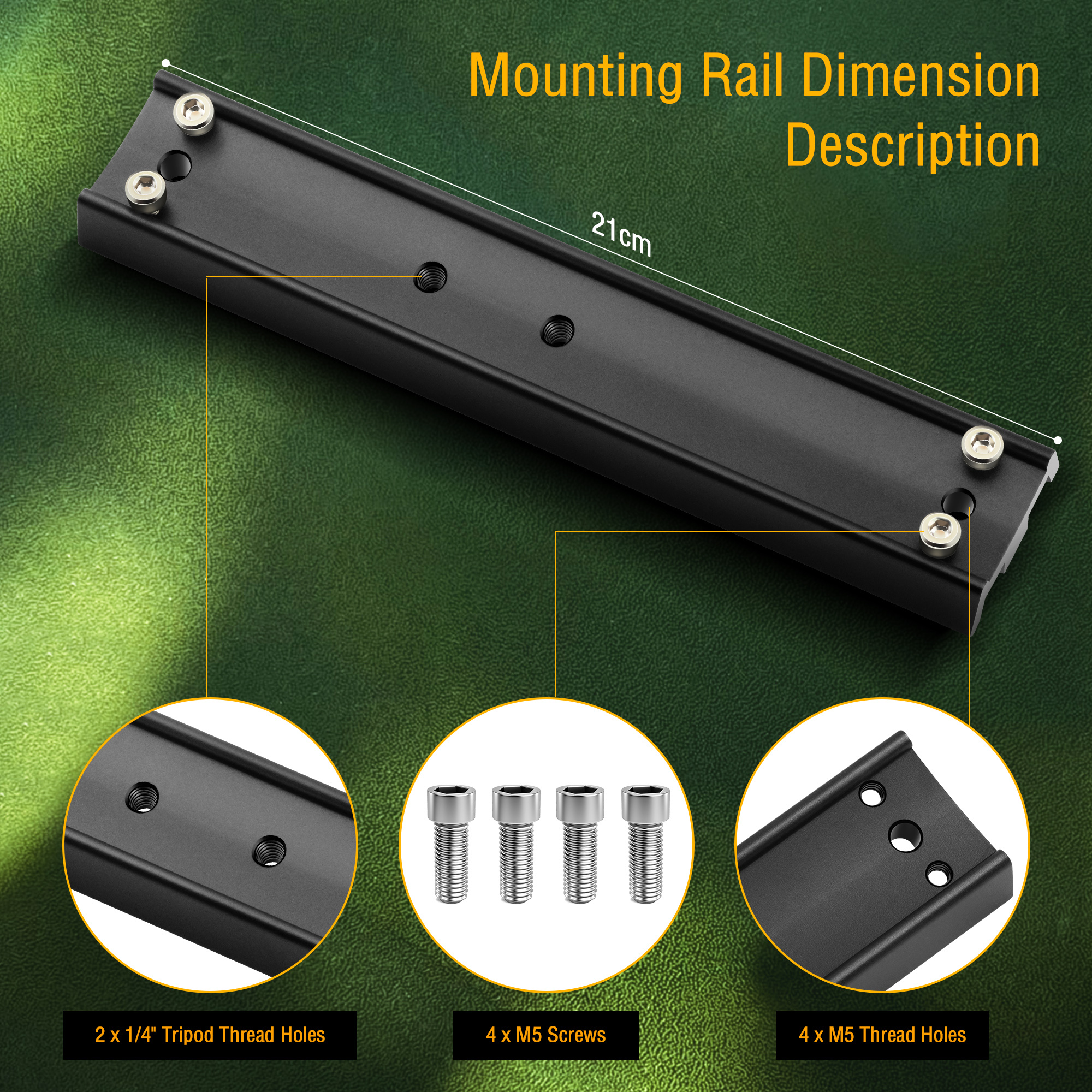 Astromania 21cm mounting Rail for EQ-4/5/6 mounts - GP Prism Rail for telescopes - Easy Installation for Your Telescope OTA