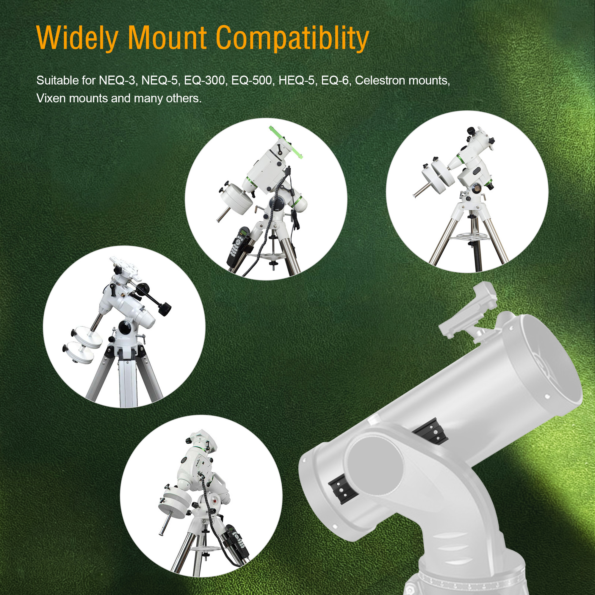 Astromania 21cm mounting Rail for EQ-4/5/6 mounts - GP Prism Rail for telescopes - Easy Installation for Your Telescope OTA