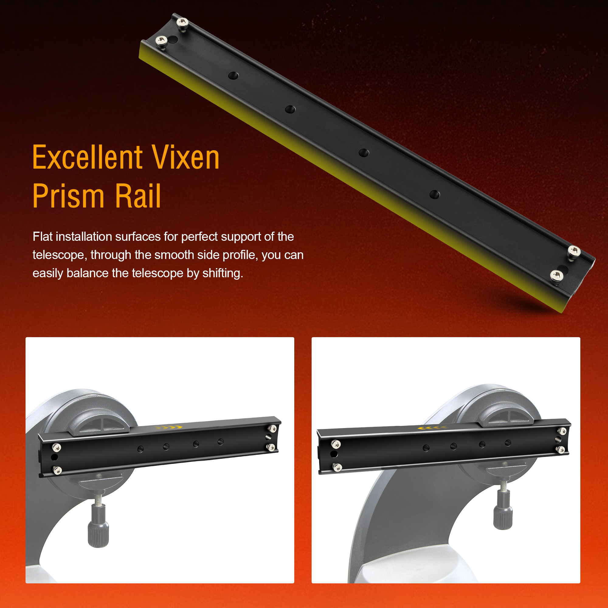 Astromania 33cm mounting Rail for EQ-4/5/6 mounts - GP Prism Rail for telescopes - Easy Installation for Your Telescope OTA