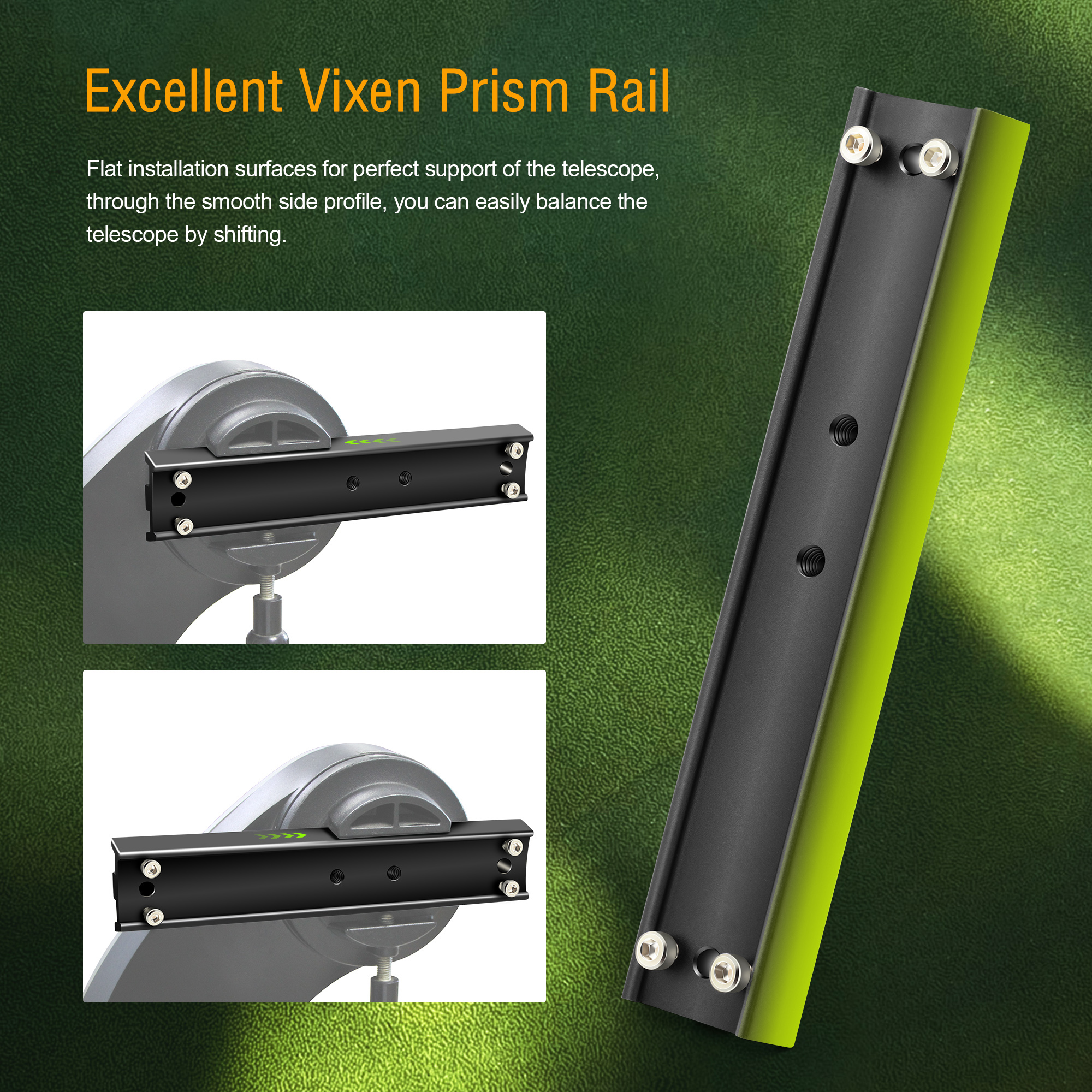 Astromania 21cm mounting Rail for EQ-4/5/6 mounts - GP Prism Rail for telescopes - Easy Installation for Your Telescope OTA