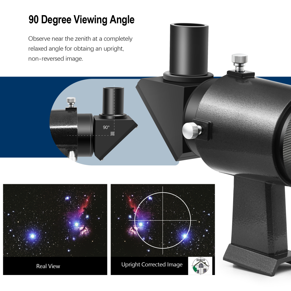 Astromania 9x50 Angled Finder Scope, Black - You will no longer need to strain your neck at difficult angles