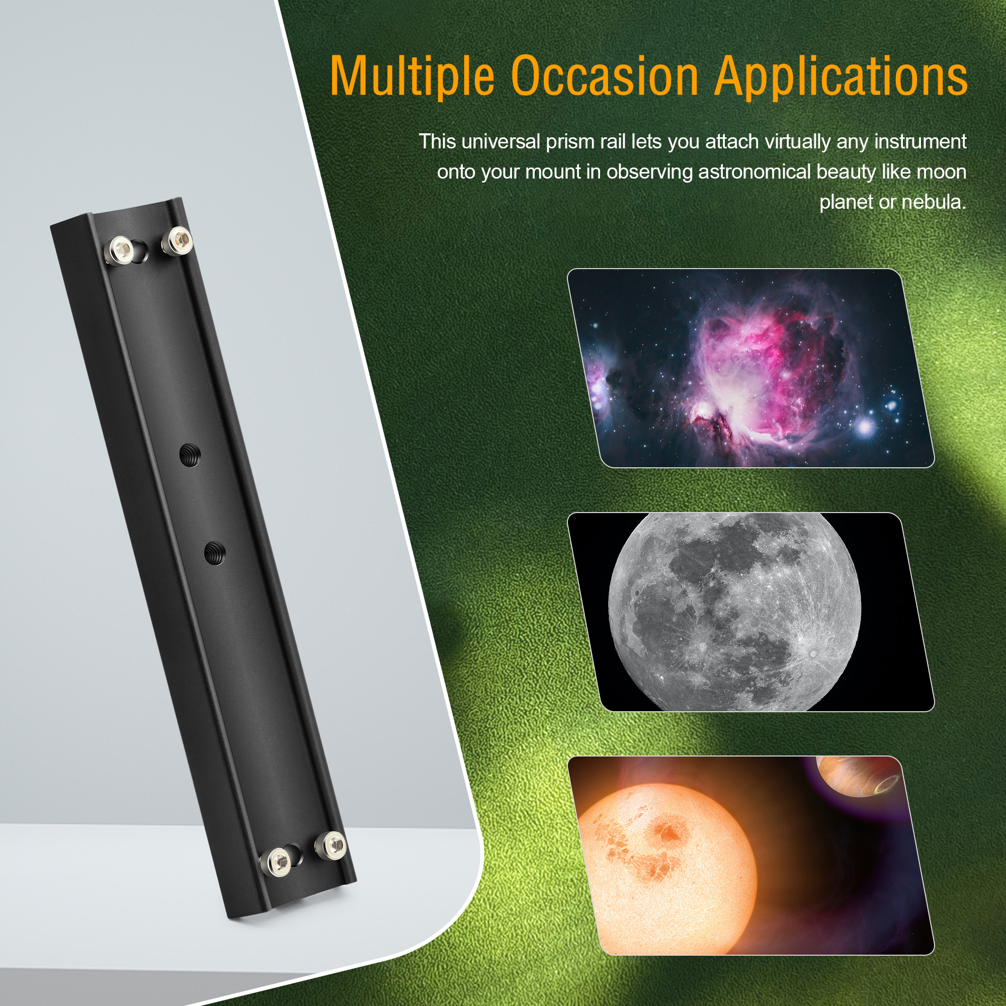 Astromania 21cm mounting Rail for EQ-4/5/6 mounts - GP Prism Rail for telescopes - Easy Installation for Your Telescope OTA
