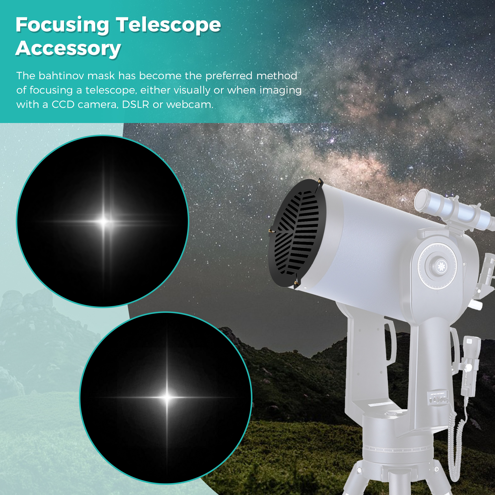 Astromania Bahtinov Mask Focusing Mask for Telescopes - FM270mm for a tube outer diameter (OD) from 290mm-340mm