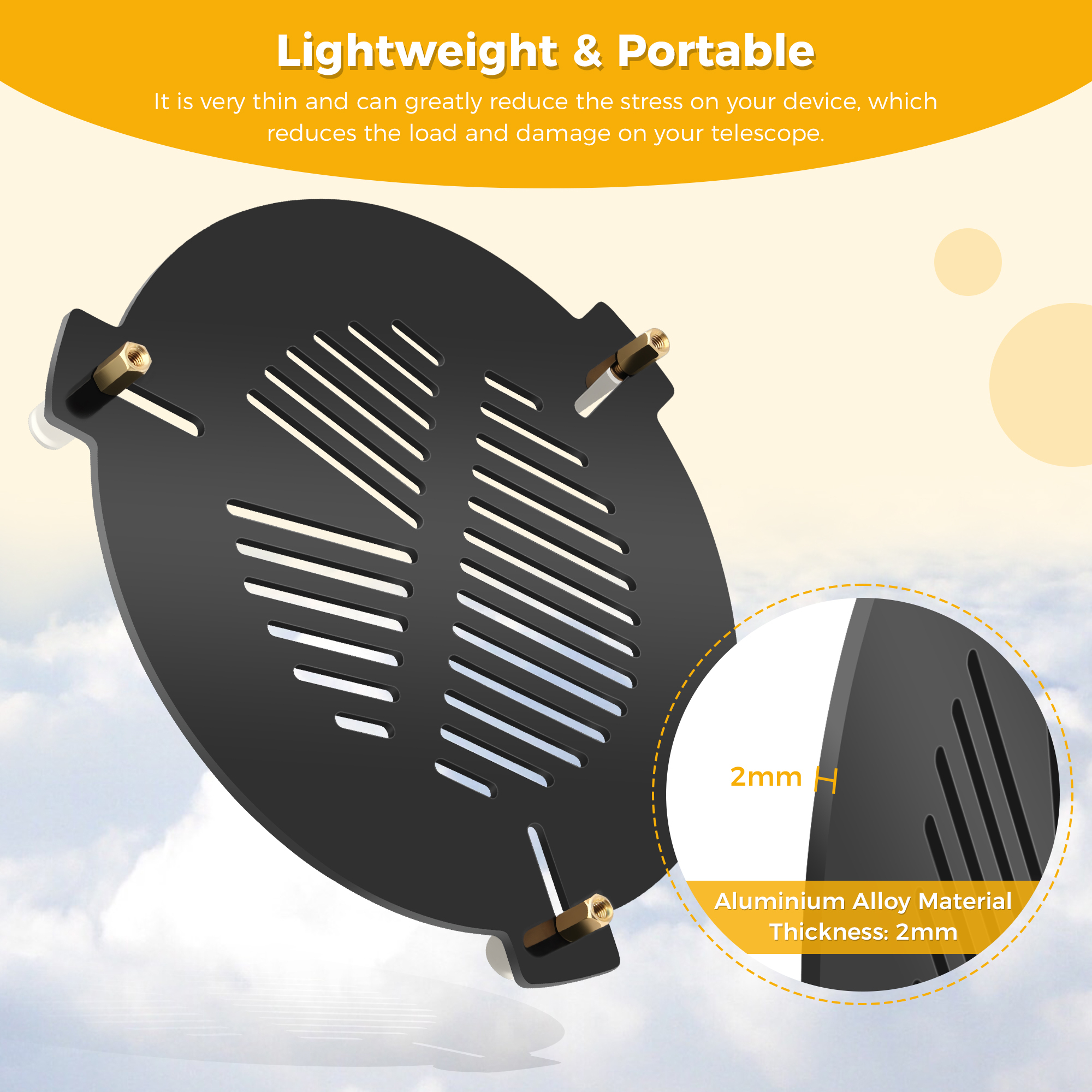 Astromania Bahtinov Mask Focusing Mask for Telescopes - FM80mm for a tube outer diameter (OD) from 85mm-120mm