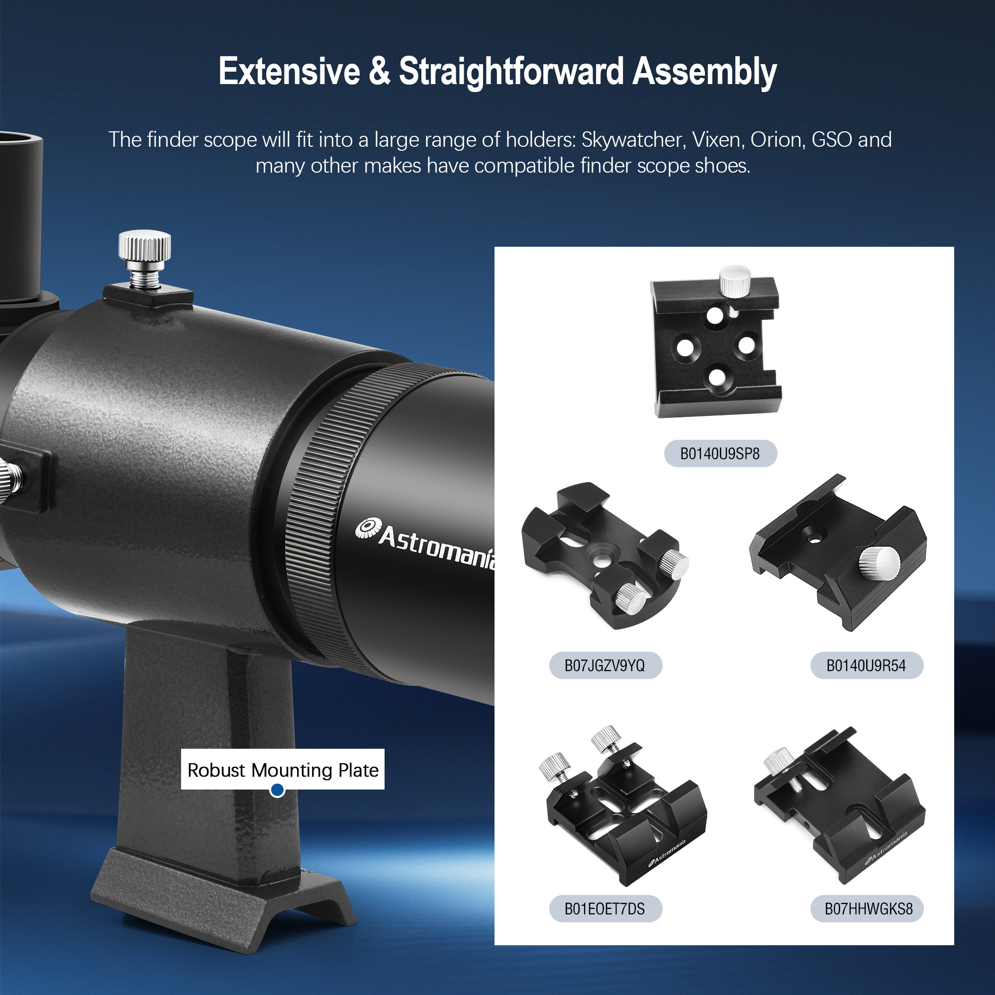 Astromania 9x50 Angled Finder Scope, Black - You will no longer need to strain your neck at difficult angles