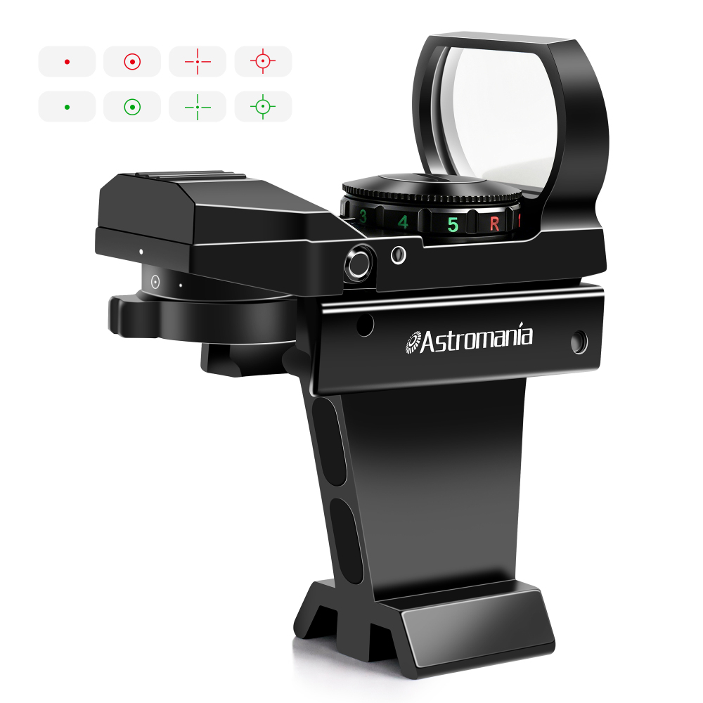 Astromania Red Dot Finderscope for Telescope Deluxe Finder, StarPointer Red Dot Sight Metal Reflex Finder Scope for Astronomical Telescope - Red Dot Viewfinder Finderscope with Dovetail Finder Bracket