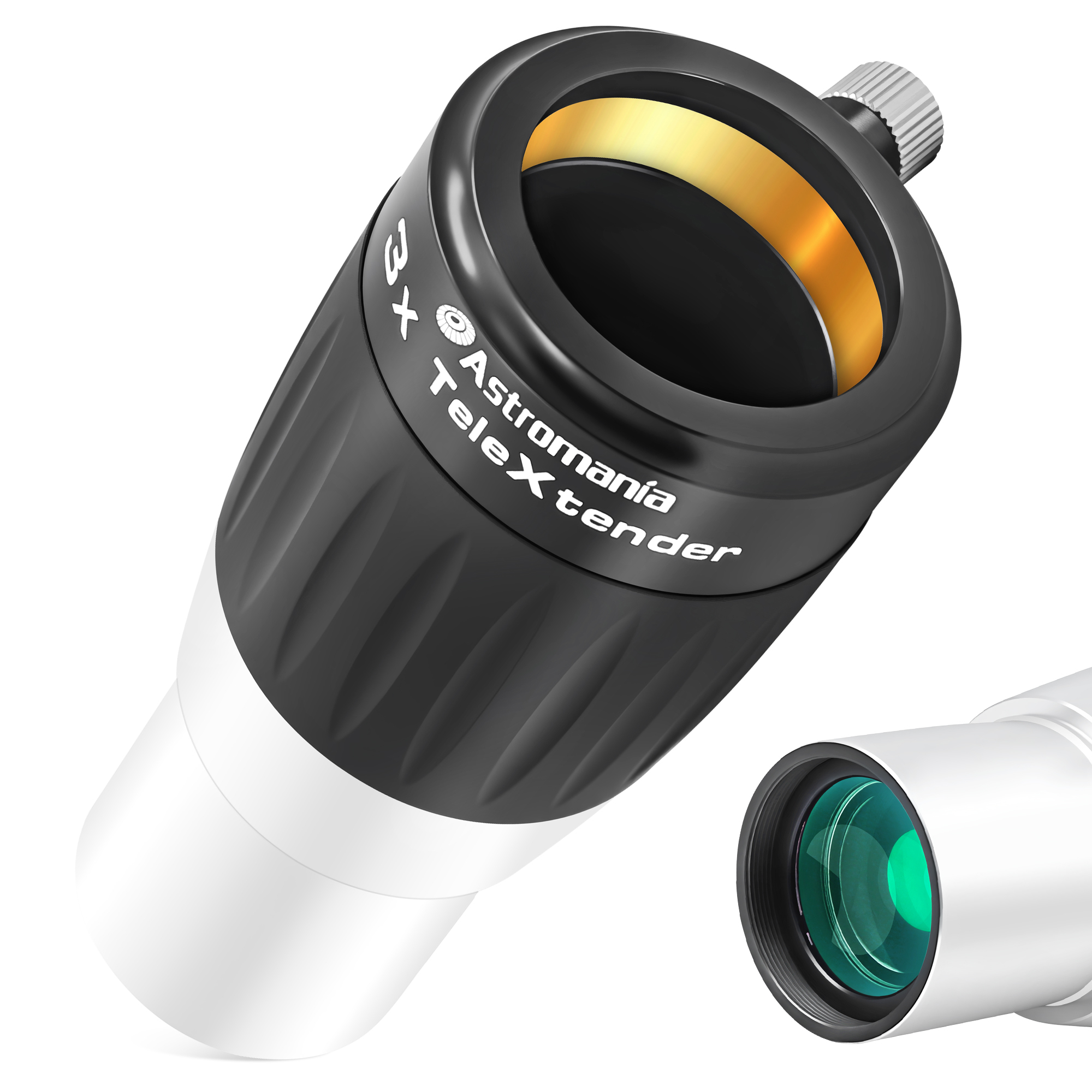 Astromania Barlow Lens 3X 1.25 Inch - 4-Elements Multi-Coated Metal TeleXtender for Telescope - Premium Apochromatic Design Telescope Accessories for Astronomical Photography