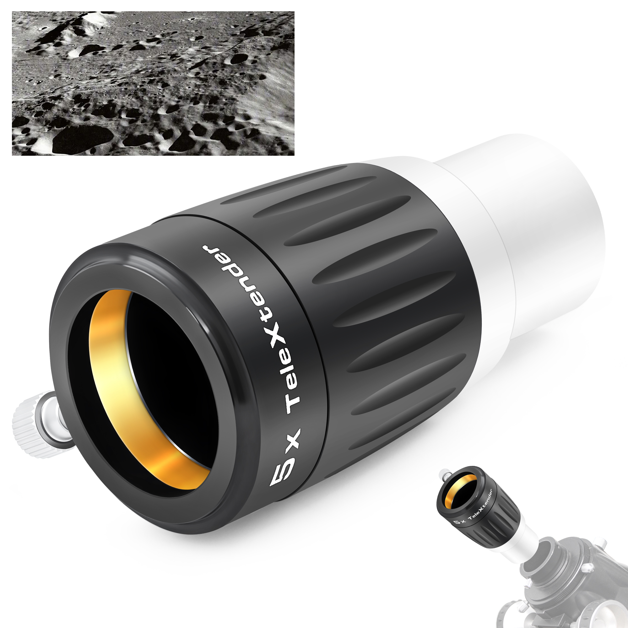 Astromania Barlow Lens 5X 1.25 Inch - 4-Elements Multi-Coated Metal TeleXtender for Telescope - Premium Apochromatic Design Telescope Accessories for Astronomical Photography