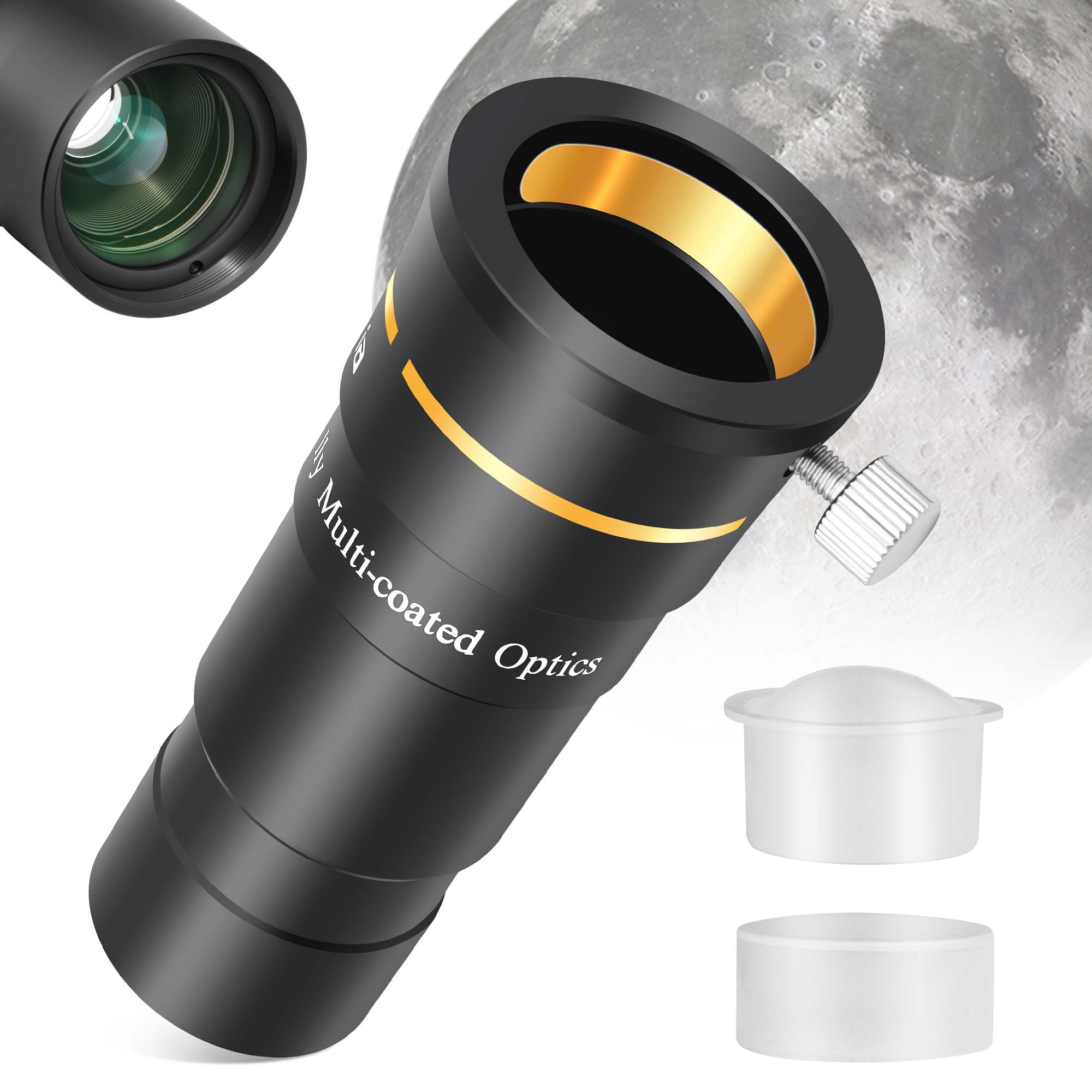Astromania Telescope Barlow Lens 3x with 4-Elements Multi Coated Lens - 1.25 Inch Fully Metal Telescope Accessory for Astronomy & Astrophotography
