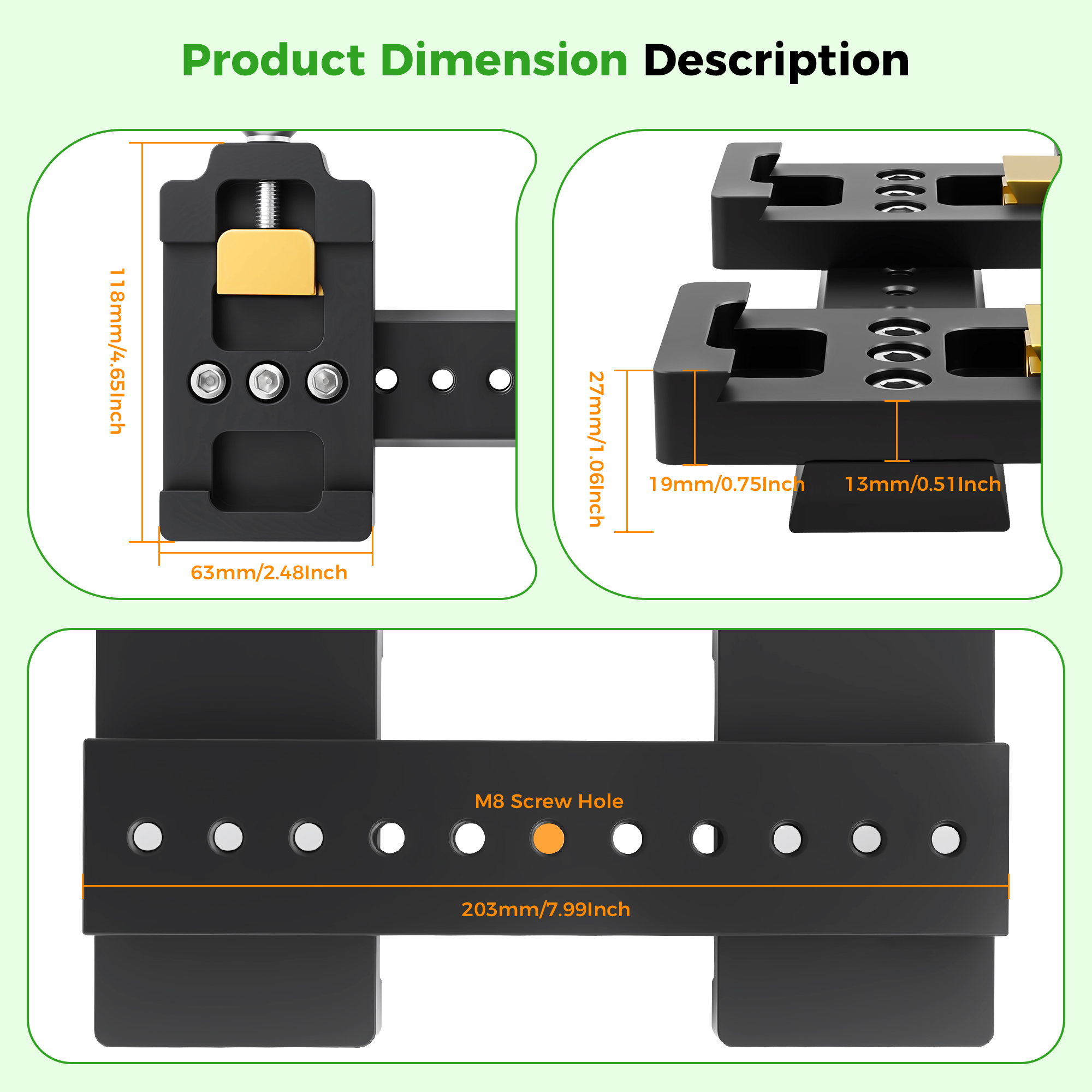 Astromania Narrow-to-Wide Dovetail Adapter Plate - Adaptor Dovetail Clamp from Vixen Level to Losmandy