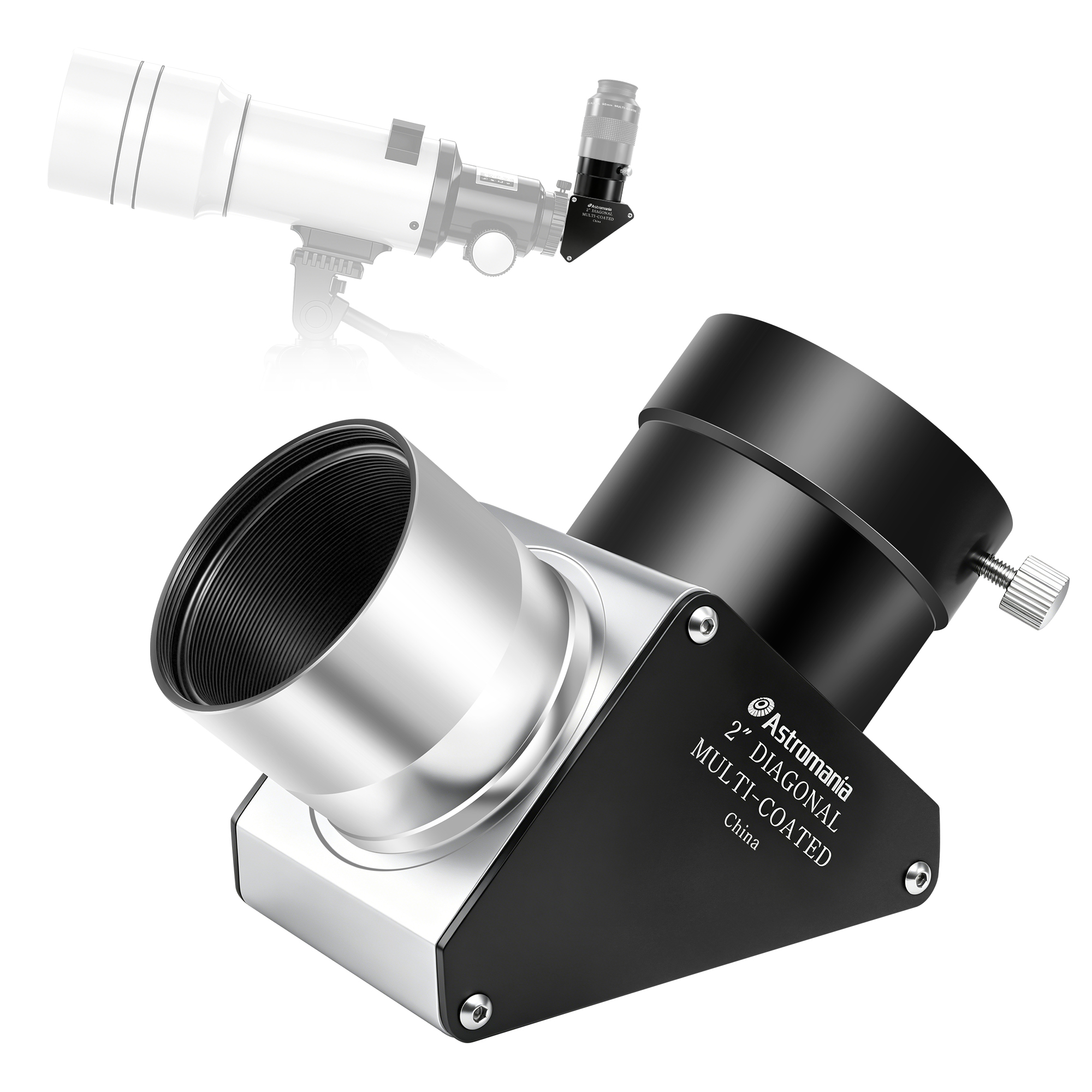 Astromania 2 Inch Star Diagonal 90-Degree Mirror with 93% Reflectivity Dielectric Coatings - Fully Metal for Refracting Telescope Eyepiece Lens for Astronomical Visual Astrophotography