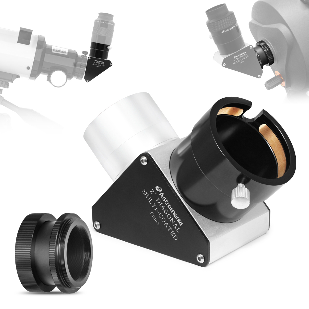 Astromania 2 Inch SCT Diagonal 90-Degree Mirror Fully Metal with 93% Reflectivity Across Visible Spectrum - Suitable for Most Telescopes, including Refractor and Schmidt-Cassegrain telescopes