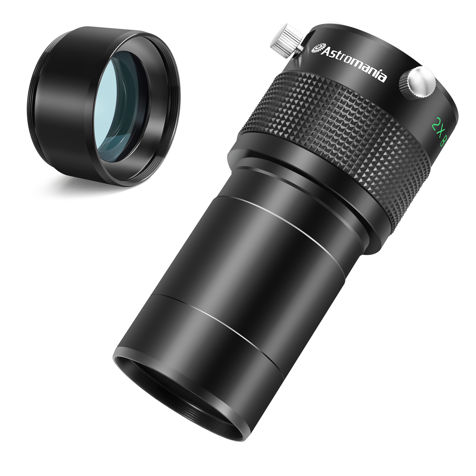 Astromania Barlow Lens 2X, 2 Inch Barlow Lens Fully Multi-Coated Metal for Telescopes Premium Dual Power ED Glass Telescope Accessory with Internal Brass Ring for 2 inch & 1.25 inch Telescope Eyepiece