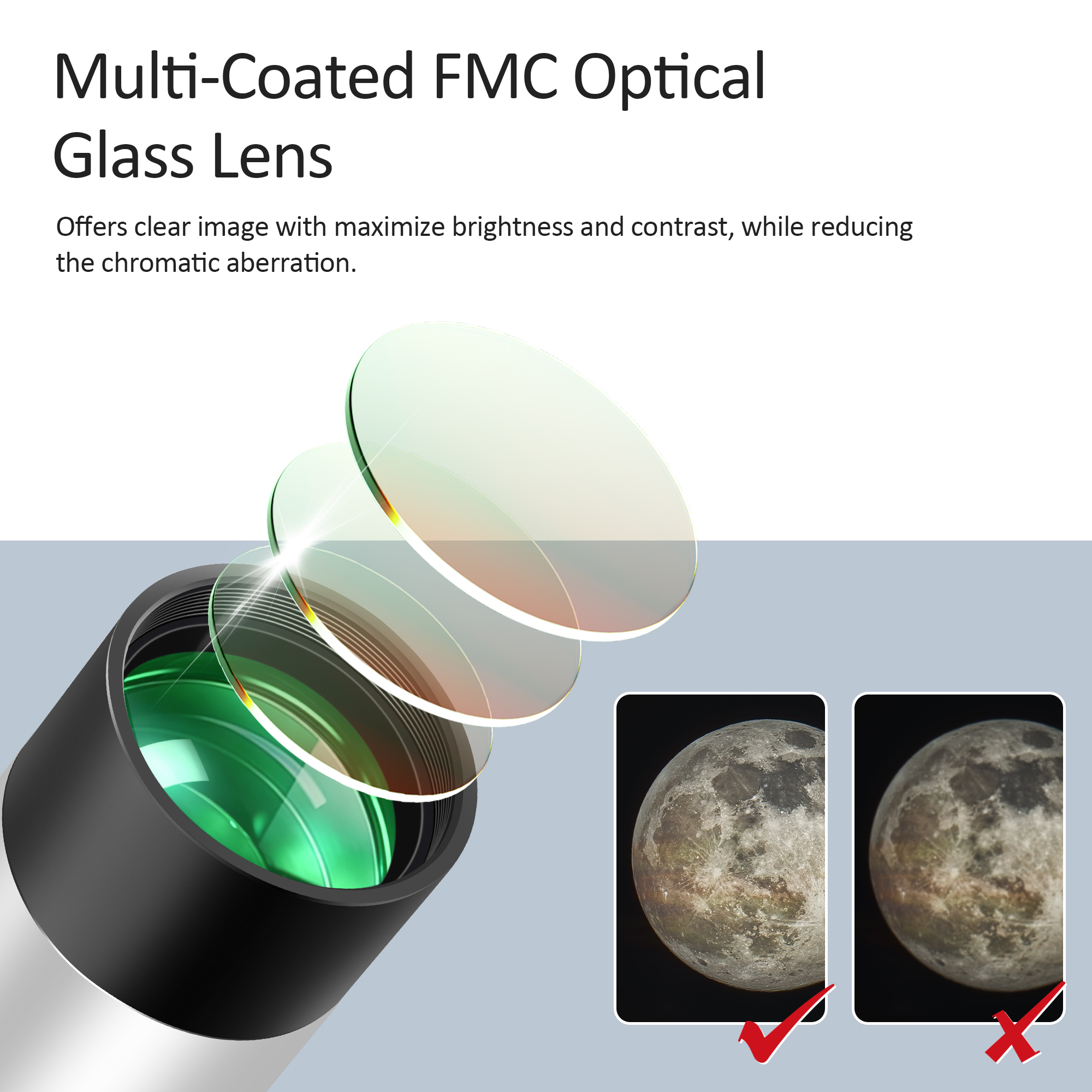 Astromania 2X Barlow Lens Upgraded 1.25 inch Metal Fully Multi Coated Telescope Accessory with M42 Thread Camera Connect Interface for Telescope Eyepiece, Telescope Barlow Lens with Filter Thread