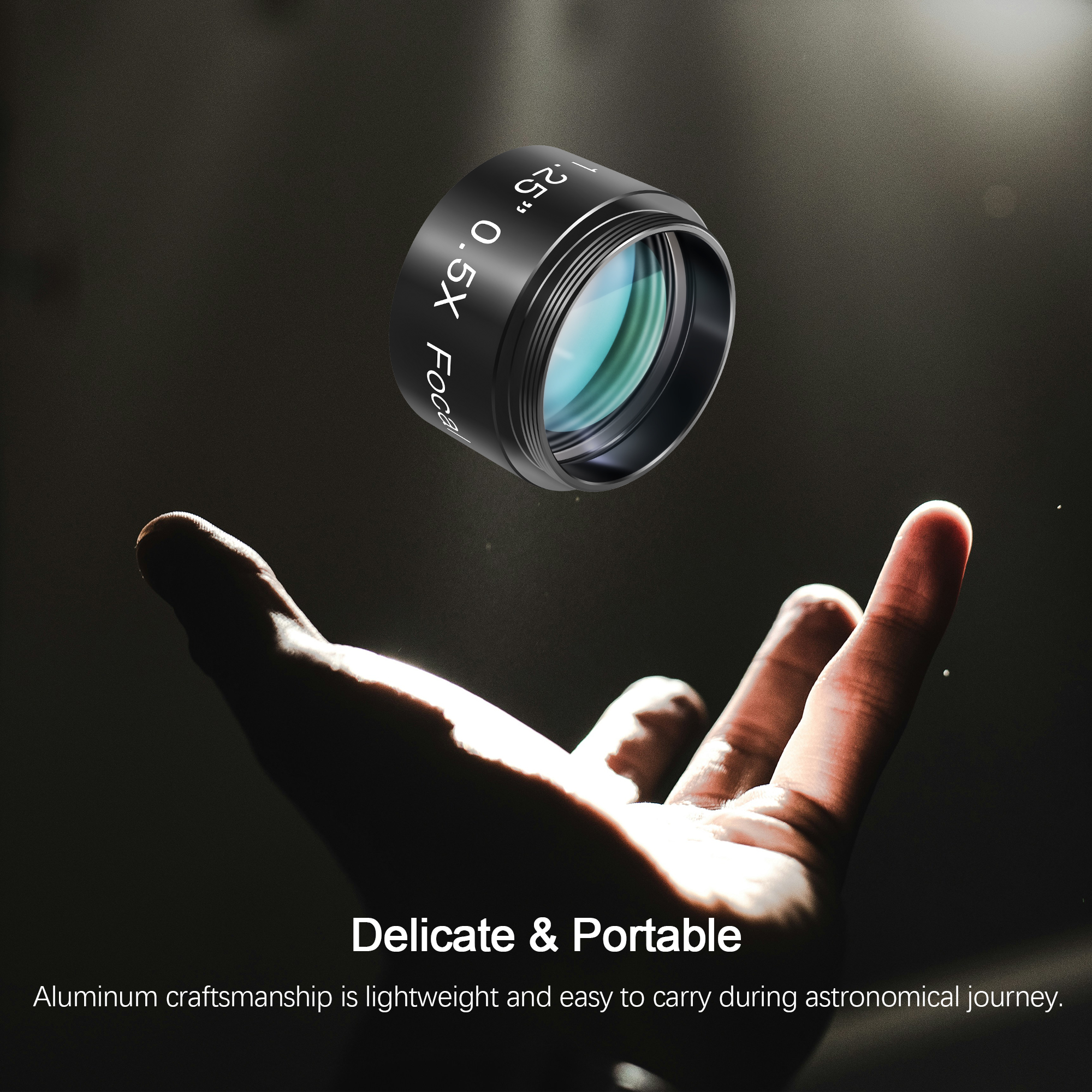 Astromania 0.5X Focal Reducer for Telescope, Fully Multi Coated Field Corrector Imaging Accessory for Telescope Eyepiece Visual and Photography Use - 1.25 inch Filter Thread 28.5x0.75mm on Both Sides