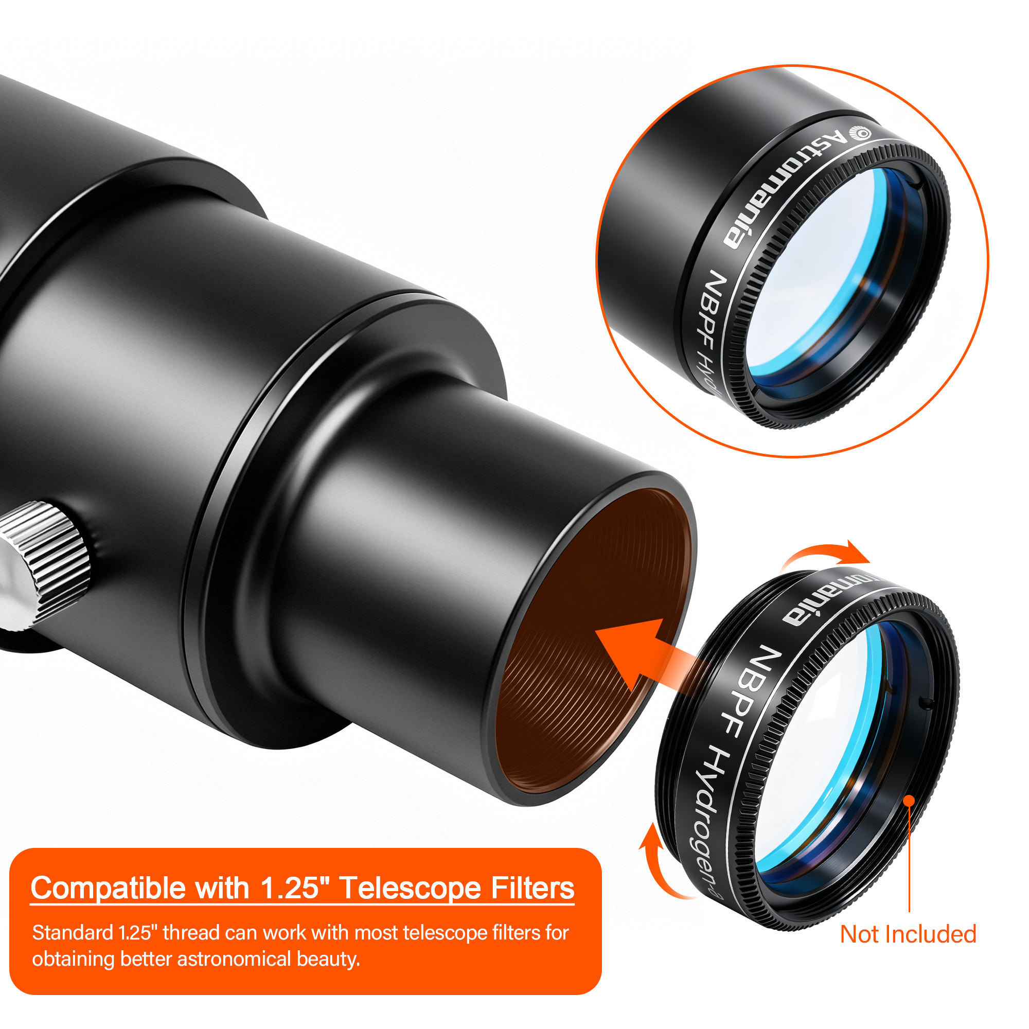 Astromania Telescope Photo Adapters, Metal Extendable Camera Adapter for Telescope with 1.25 inch T Adapter, Compatible for Prime-Focus Or Eyepiece-Projection, Canon EOS Nikon SLR Cameras Photography