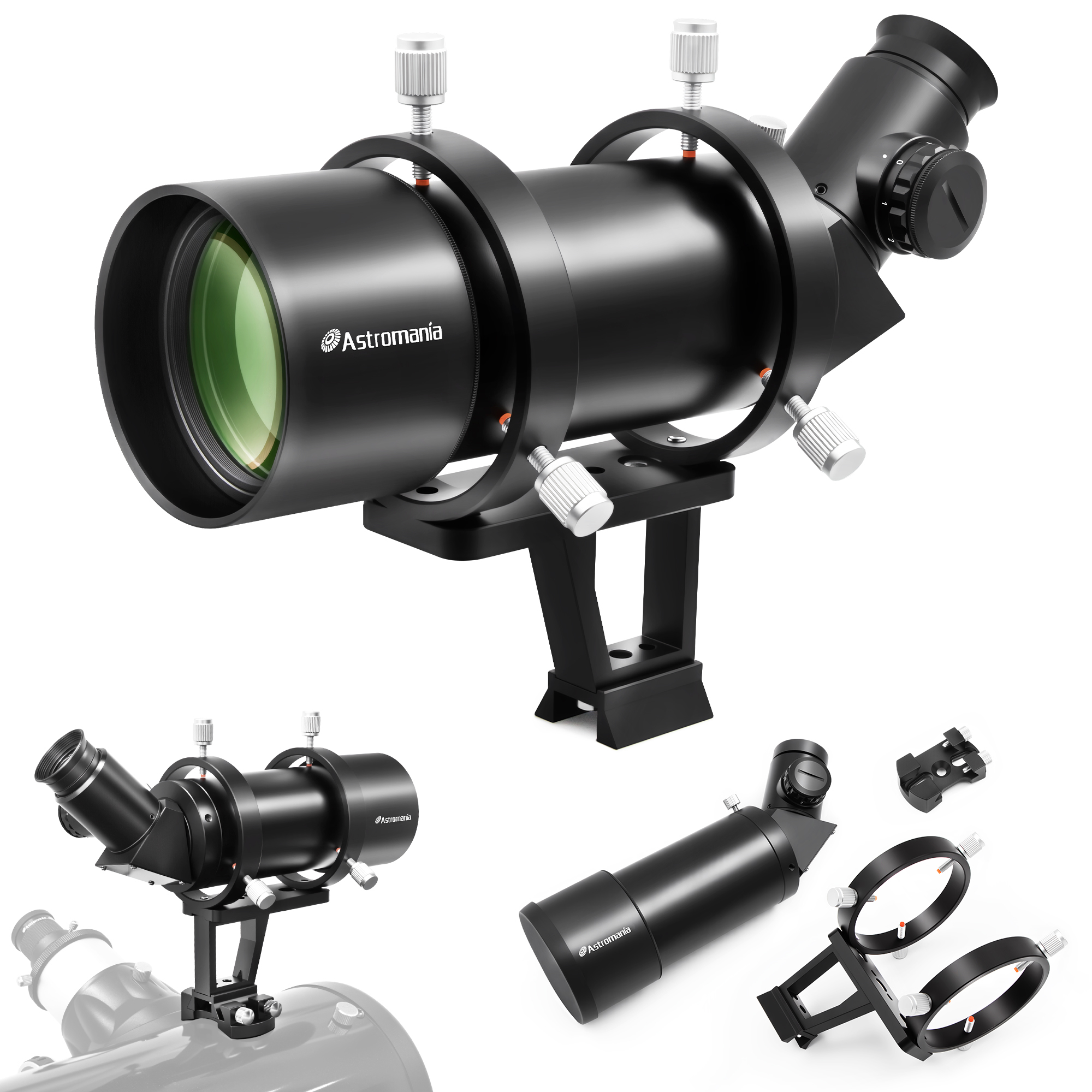 Astromania 10x60 Finder Scope + Guide Scope 45° angled with illuminated reticle eyepiece