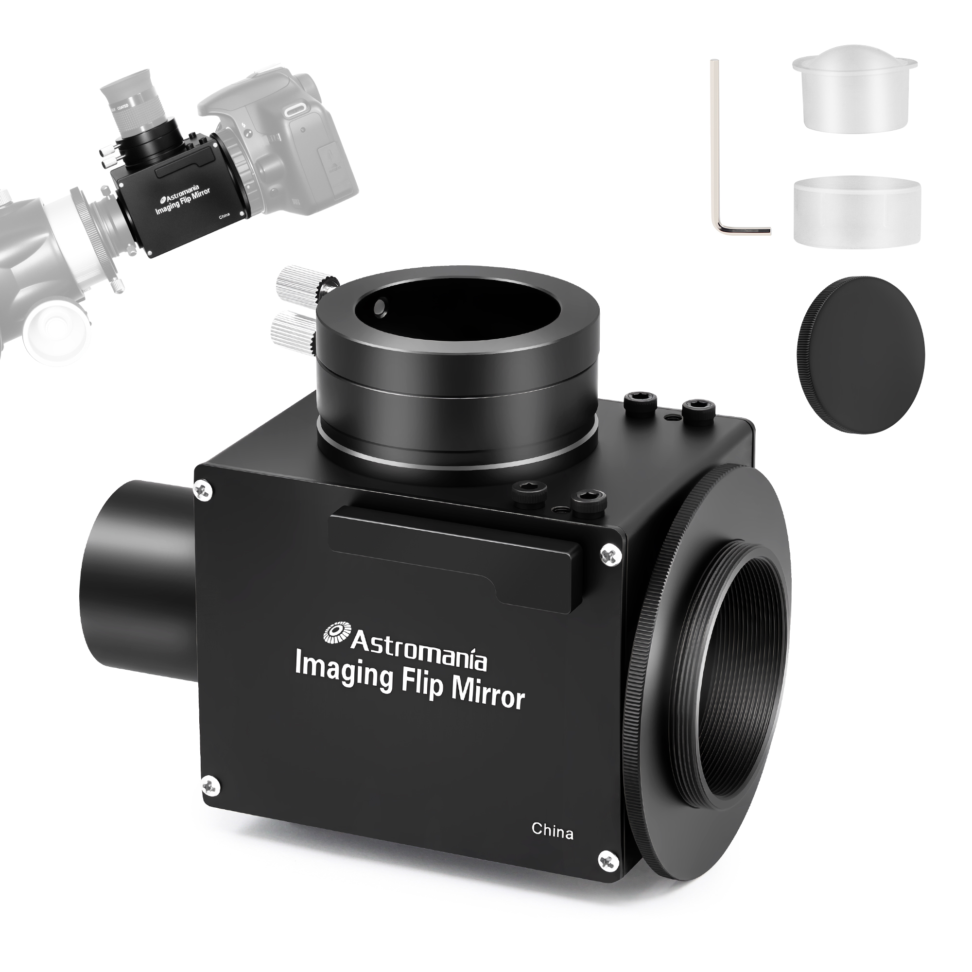 Astromania 1.25 Inch Flip Mirror for Telescope, Precise Focusing & Centering Telescope Accessories with Camera & Eyepiece for Simultaneous Real Time Astronomical Naked-Eye Viewing & Astrophotography