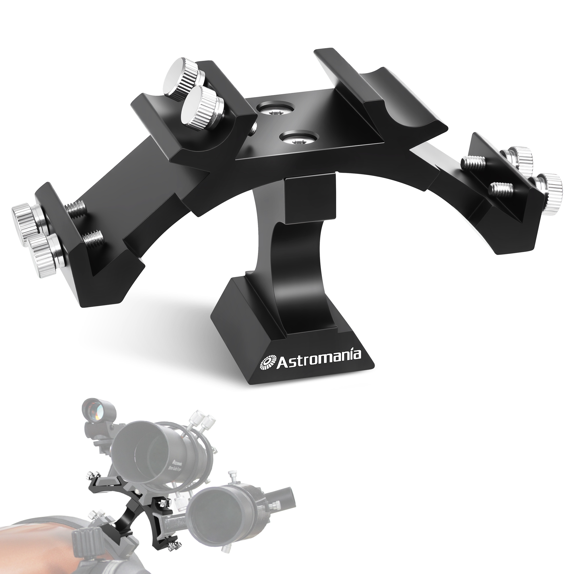 Astromania Finder Scope Mount Tri-Finder, Finderscope Mount Bracket with Triple Red Dot Finder Mount - Adjustable Aluminum Telescope Finder Bracket Installation of Red Dot Finderscope for Telescope