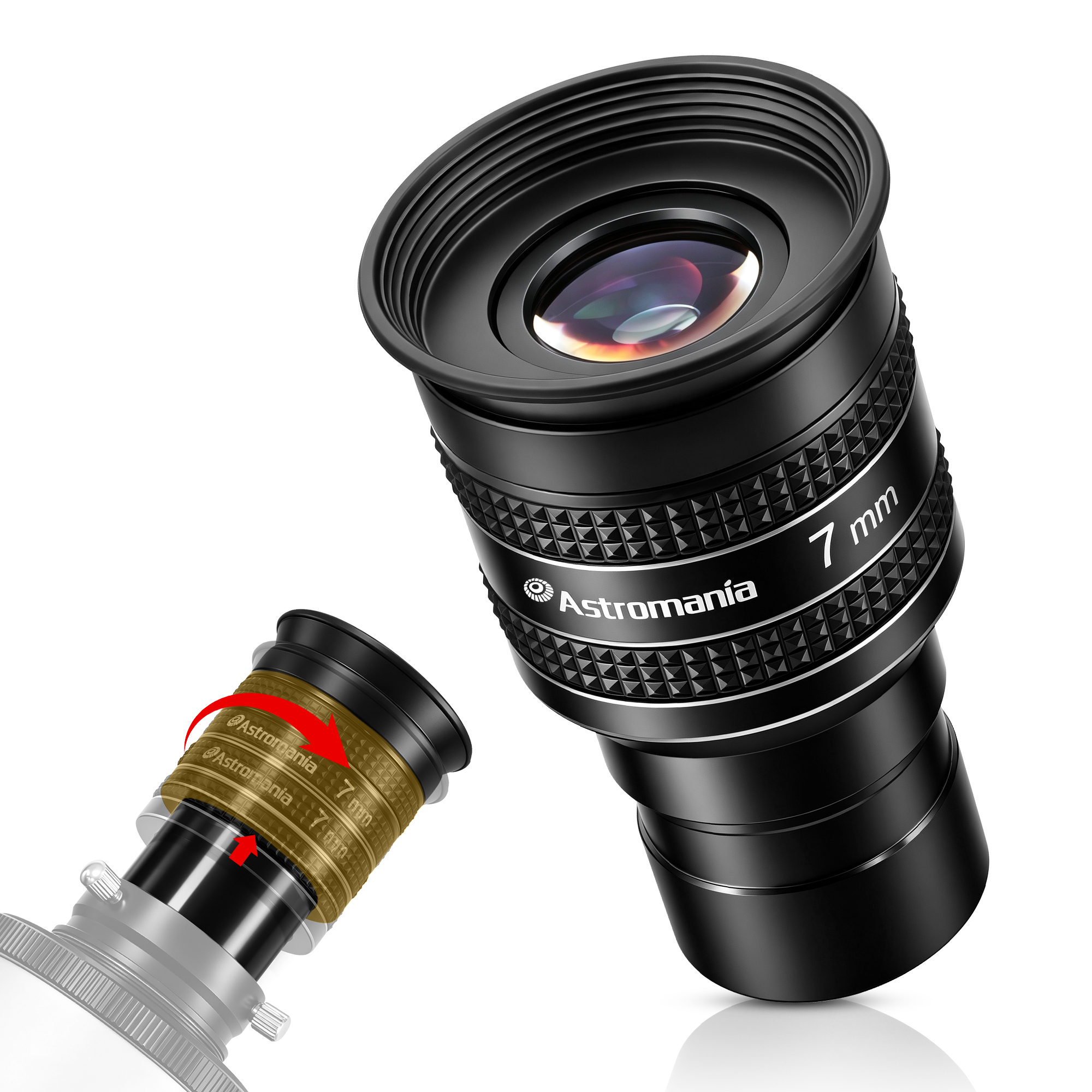 Astromania Telescope Eyepiece 7mm, Wide Angle 58 Degree Apparent Field Planetary Eyepiece for 1.25 inch Astronomy Telescope & Filter, Fully Multi-Coated Telescope Accessory for Planetary Observation