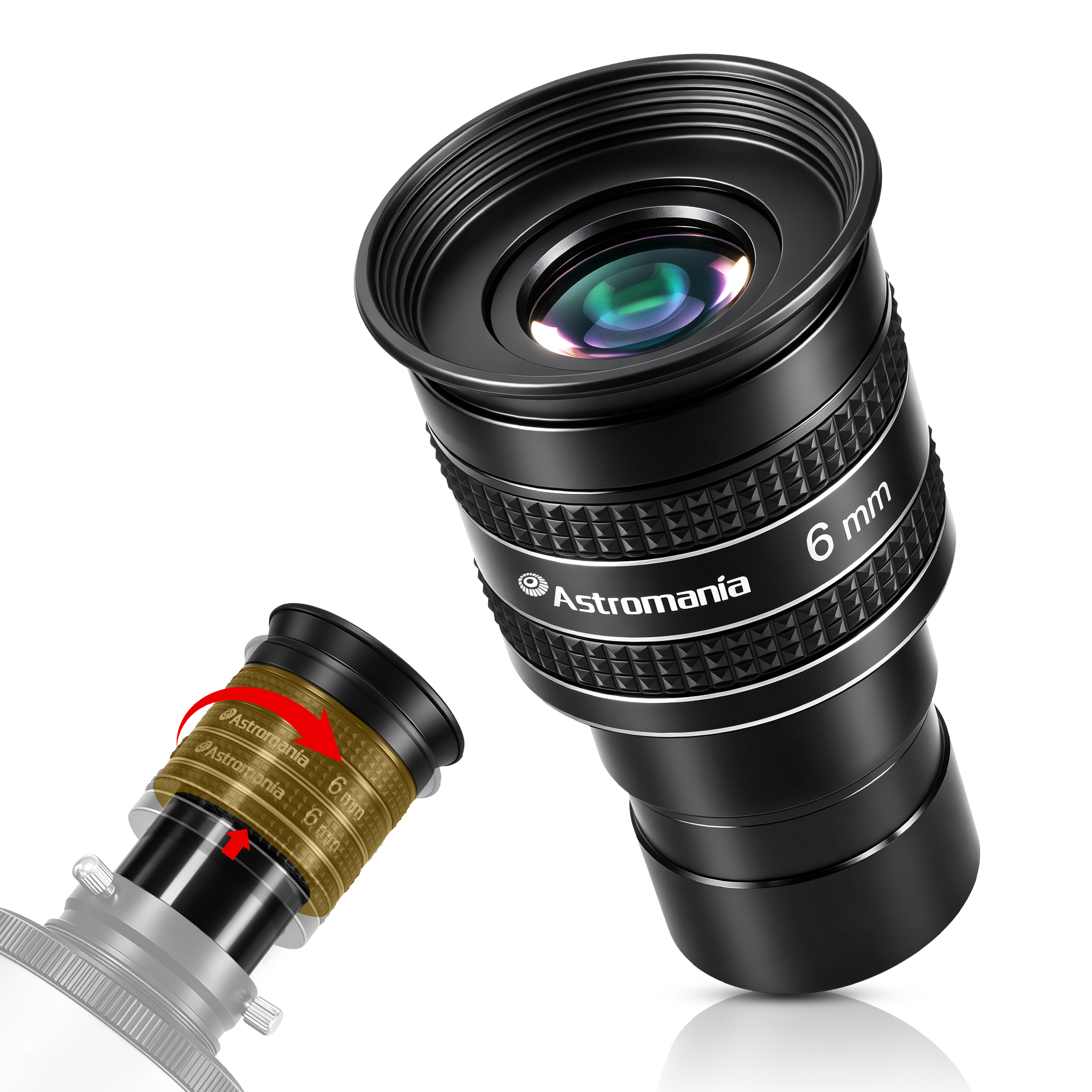 Astromania Telescope Eyepiece 6mm, Wide Angle 58 Degree Apparent Field Planetary Eyepiece for 1.25 inch Astronomy Telescope & Filter, Fully Multi-Coated Telescope Accessory for Planetary Observation