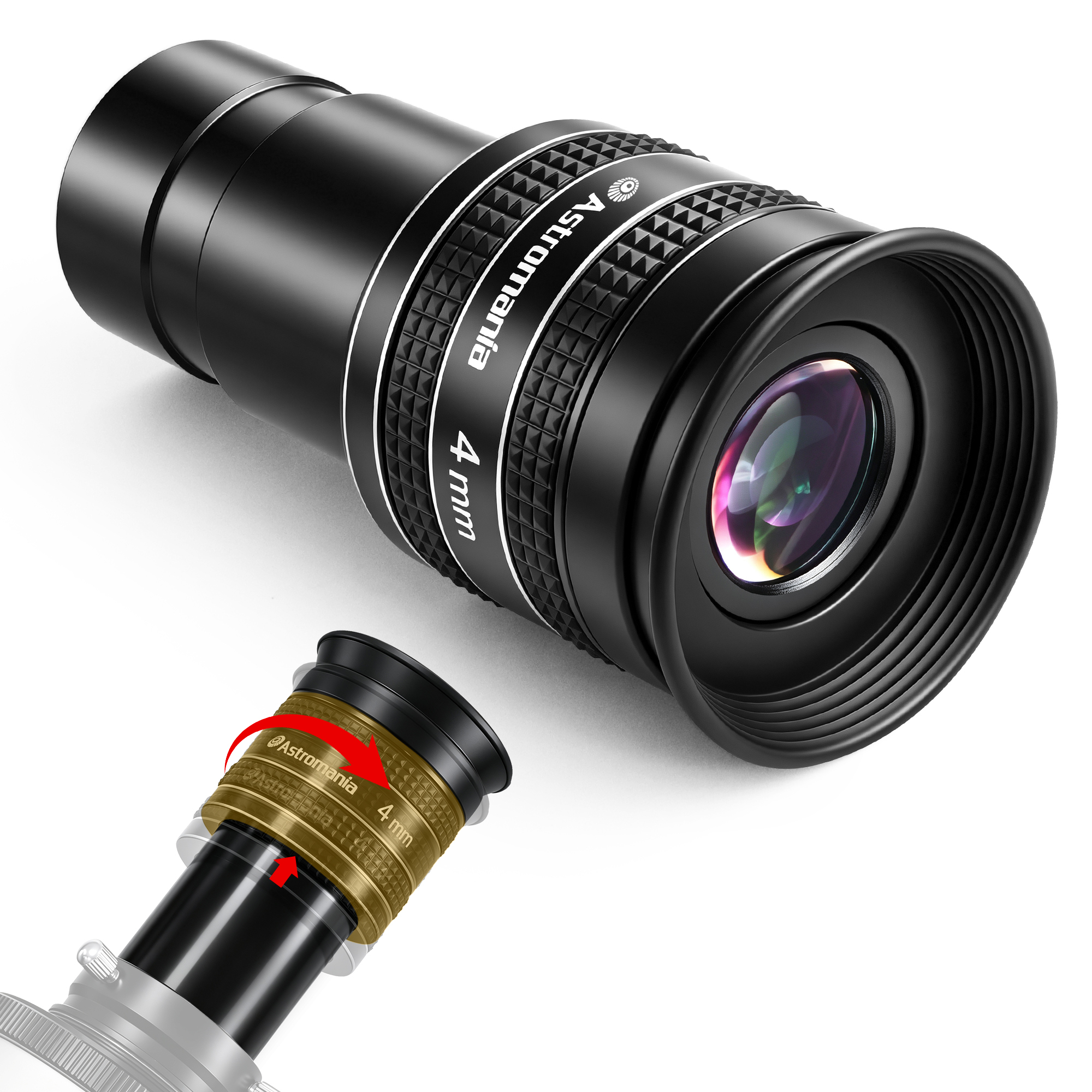 Astromania Telescope Eyepiece 4mm, Wide Angle 58 Degree Apparent Field Planetary Eyepiece for 1.25 inch Astronomy Telescope & Filter, Fully Multi-Coated Telescope Accessory for Planetary Observation
