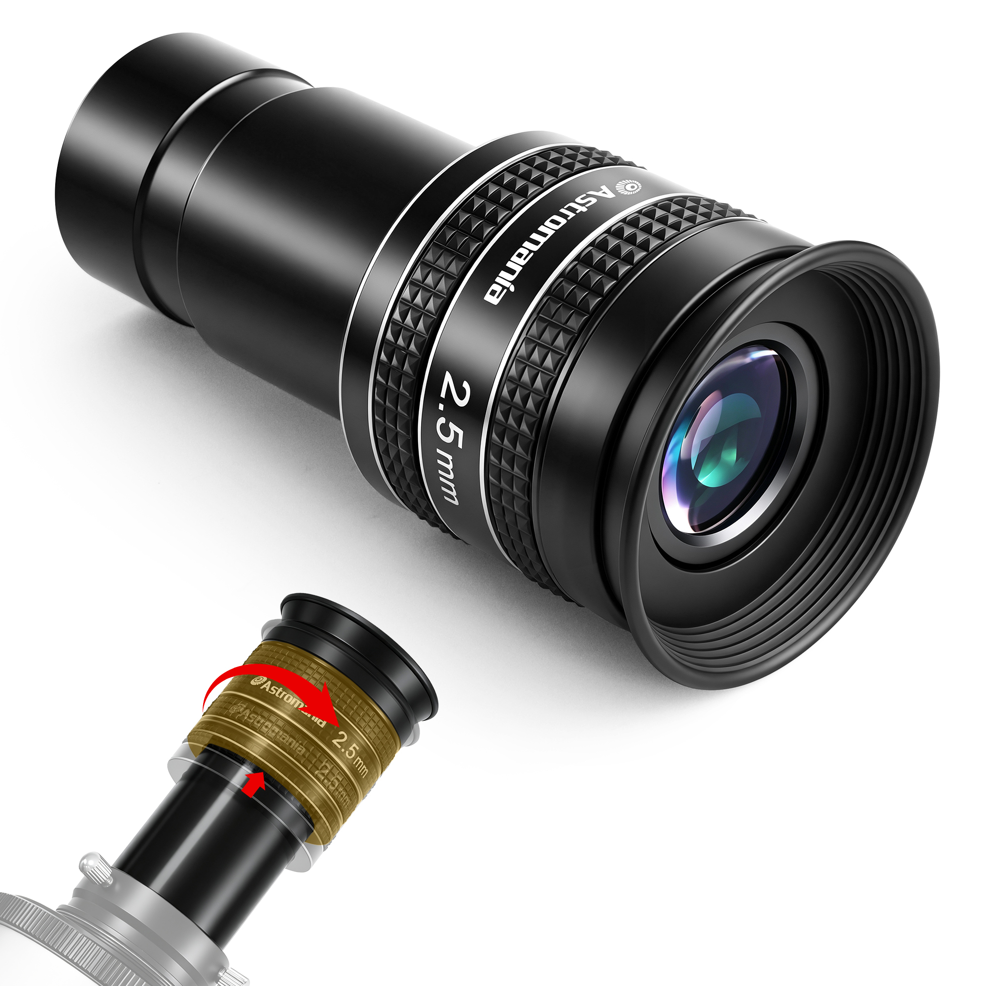 Astromania Telescope Eyepiece 2.5mm, Wide Angle 58 Degree Apparent Field Planetary Eyepiece for 1.25 inch Astronomy Telescope & Filter, Fully Multi-Coated Telescope Accessory for Planetary Observation