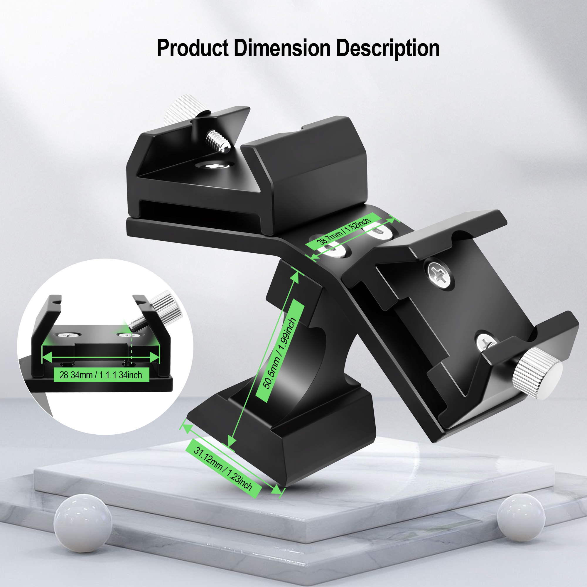 Astromania Dual Finder Scope Mount, Finderscope Mount Bracket with Double Finder Mount Bracket - Adjustable Metal Aluminum Telescope Finder Bracket Installation of Red Dot Finderscope for Telescope