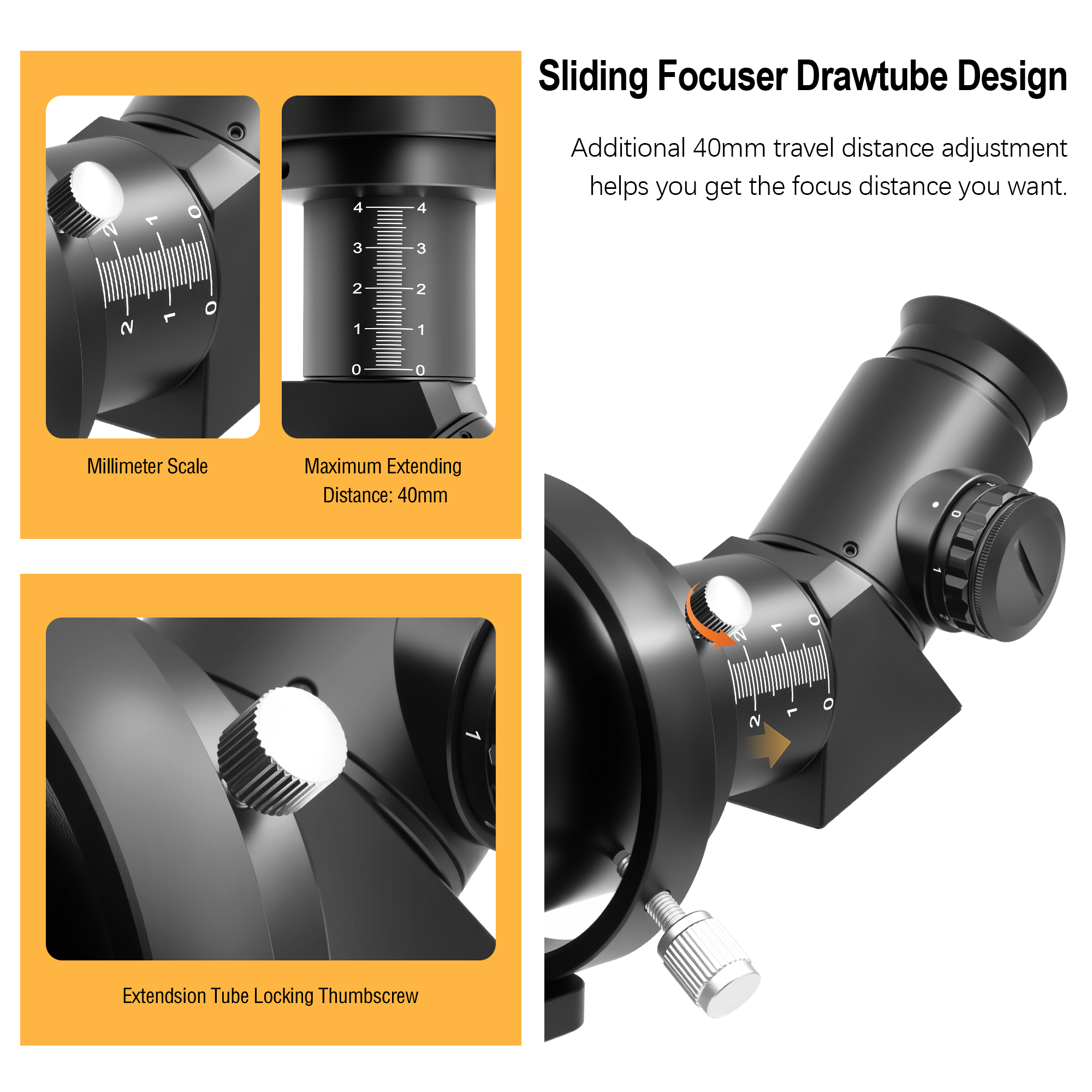 Astromania 10x60 Finder Scope + Guide Scope 45° angled with illuminated reticle eyepiece
