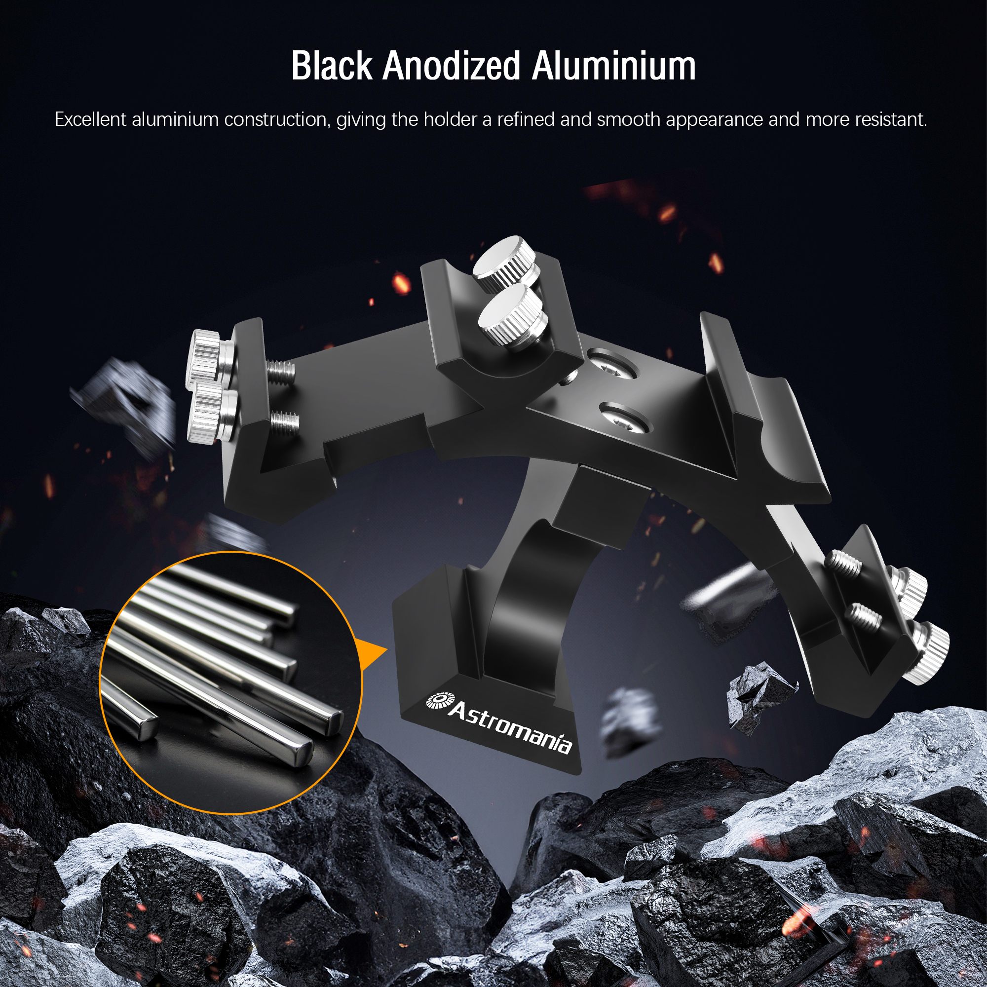 Astromania Finder Scope Mount Tri-Finder, Finderscope Mount Bracket with Triple Red Dot Finder Mount - Adjustable Aluminum Telescope Finder Bracket Installation of Red Dot Finderscope for Telescope