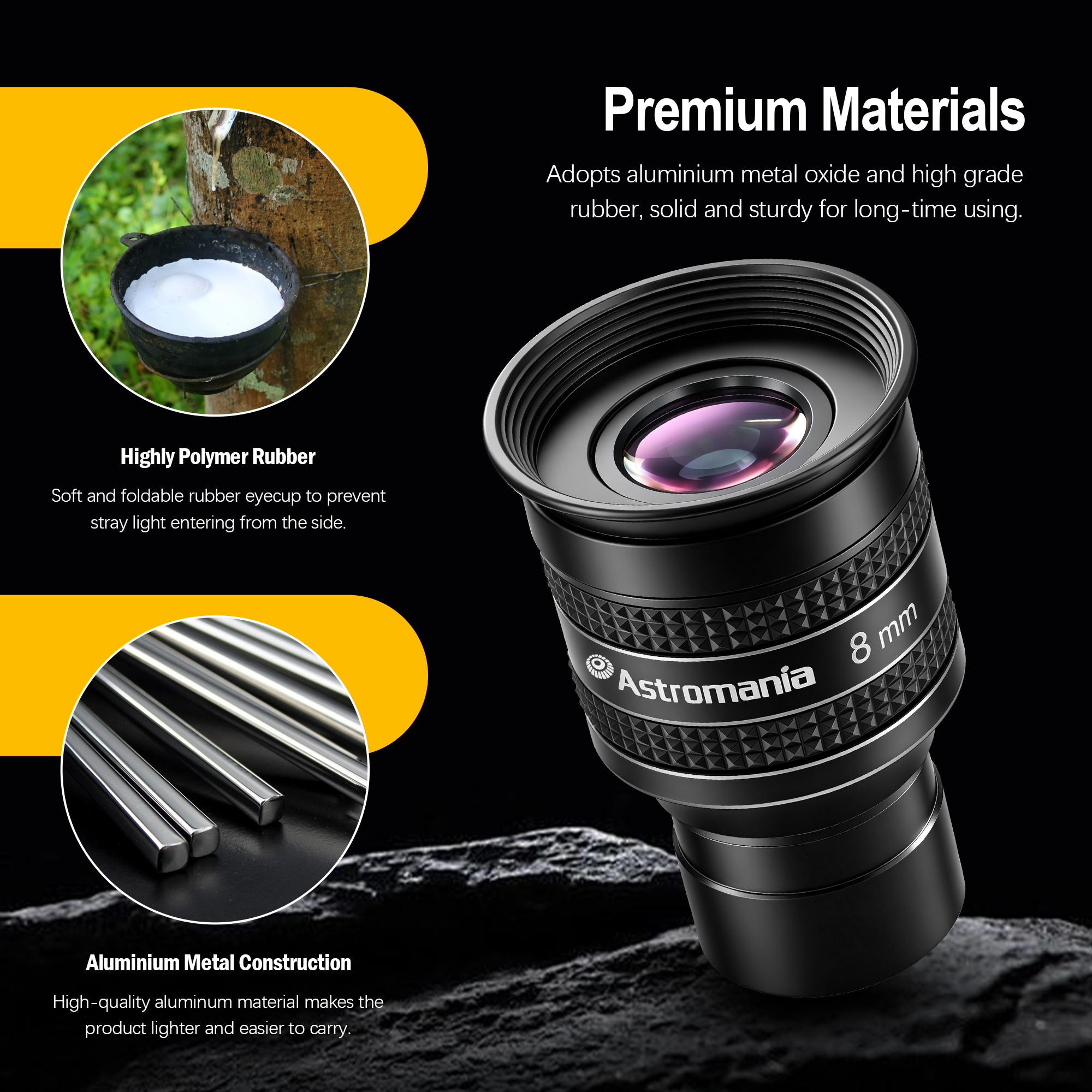 Astromania Telescope Eyepiece 8mm, Wide Angle 58 Degree Apparent Field Planetary Eyepiece for 1.25 inch Astronomy Telescope & Filter, Fully Multi-Coated Telescope Accessory for Planetary Observation