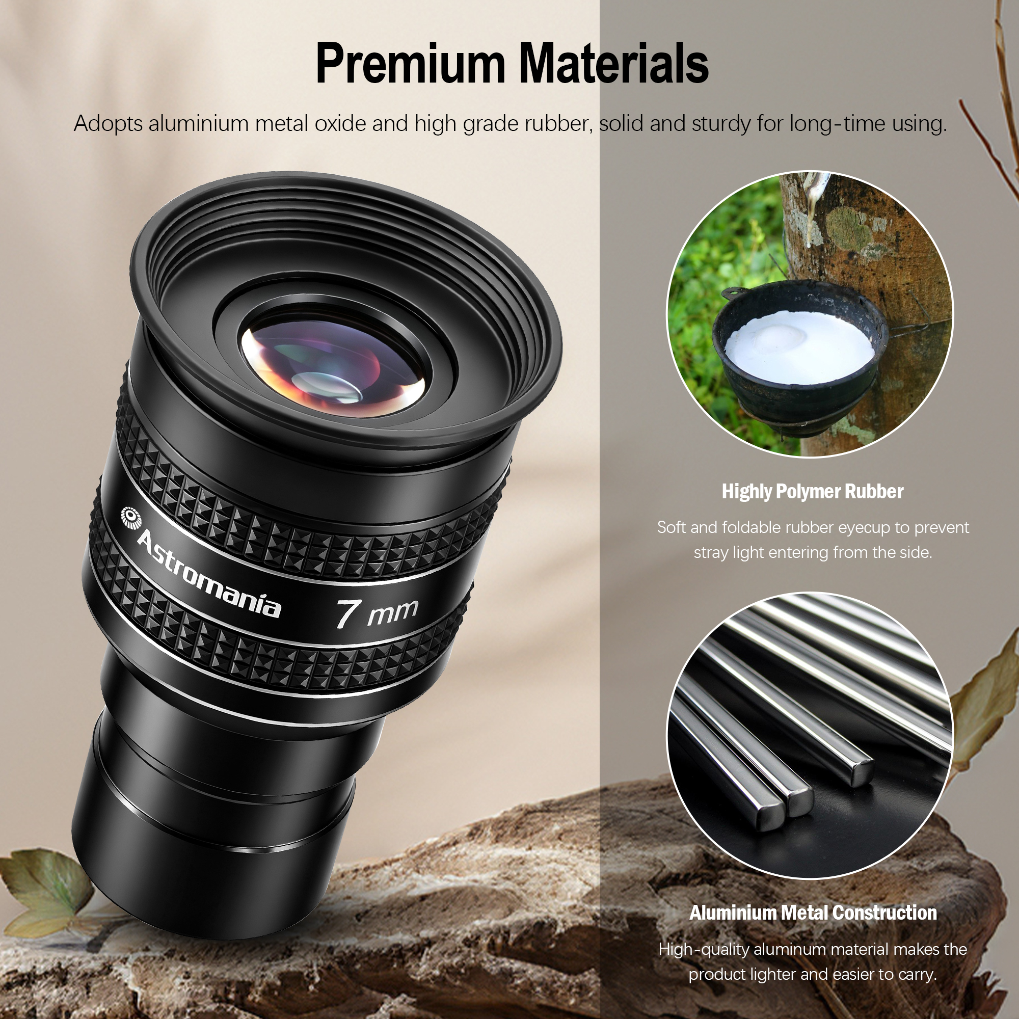 Astromania Telescope Eyepiece 7mm, Wide Angle 58 Degree Apparent Field Planetary Eyepiece for 1.25 inch Astronomy Telescope & Filter, Fully Multi-Coated Telescope Accessory for Planetary Observation