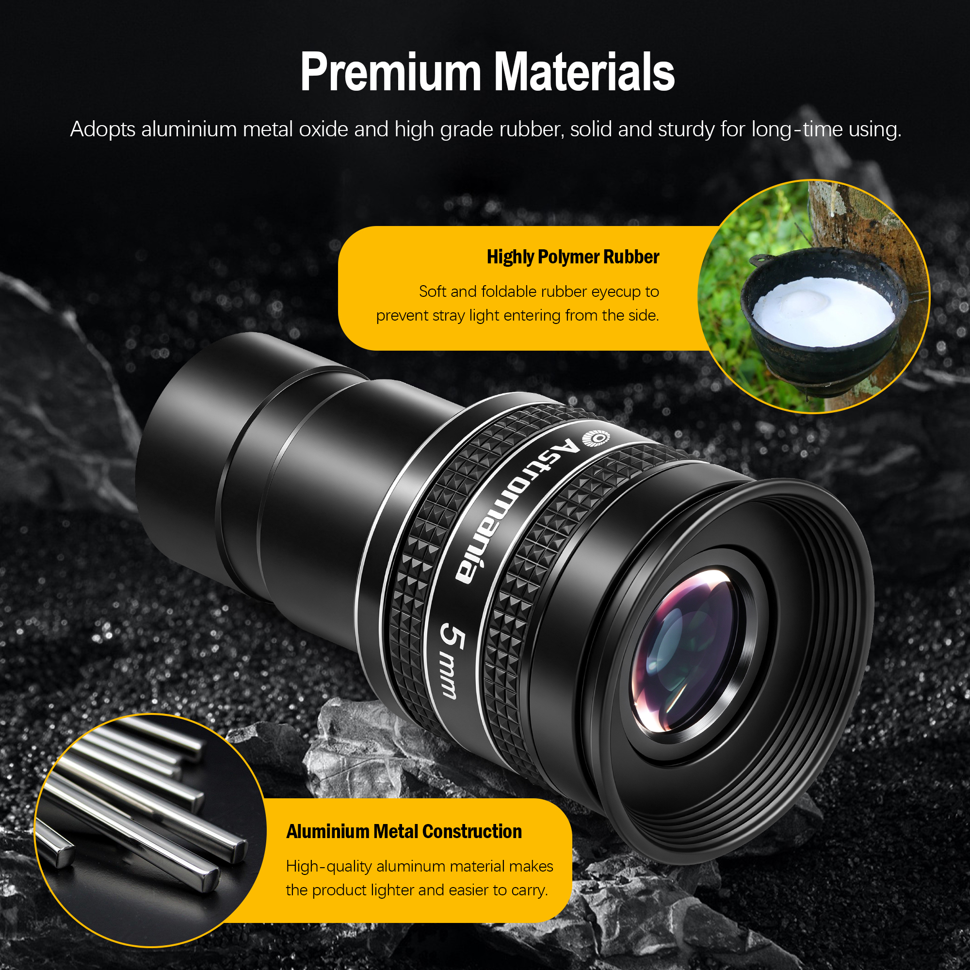 Astromania Telescope Eyepiece 5mm, Wide Angle 58 Degree Apparent Field Planetary Eyepiece for 1.25 inch Astronomy Telescope & Filter, Fully Multi-Coated Telescope Accessory for Planetary Observation