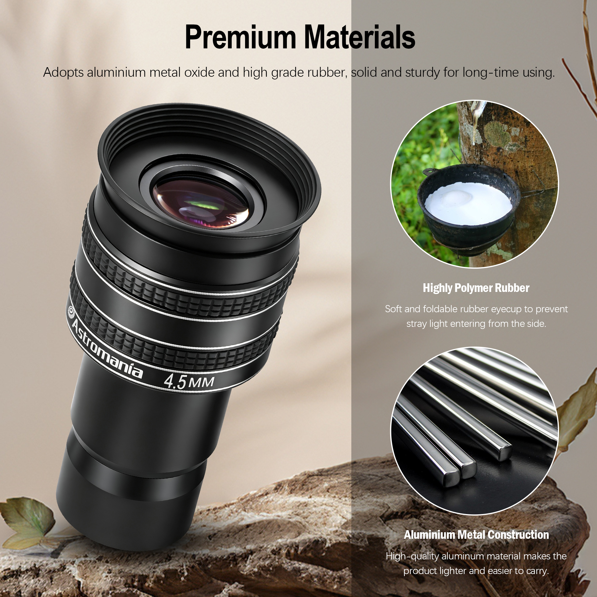 Astromania Telescope Eyepiece 4.5mm, Wide Angle 58 Degree Apparent Field Planetary Eyepiece for 1.25 inch Astronomy Telescope & Filter, Fully Multi-Coated Telescope Accessory for Planetary Observation