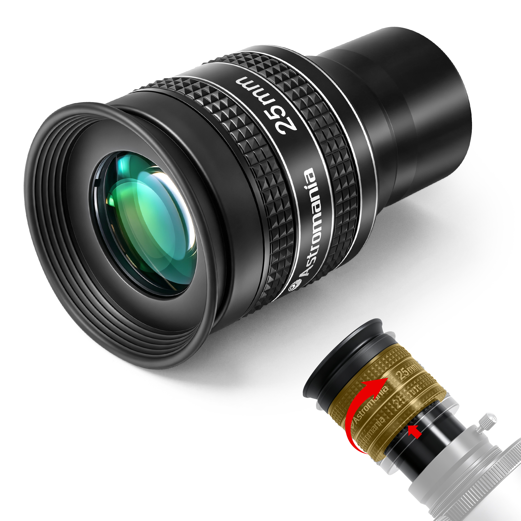 Astromania Telescope Eyepiece 25mm, Wide Angle 58 Degree Apparent Field Planetary Eyepiece for 1.25 inch Astronomy Telescope & Filter, Fully Multi-Coated Telescope Accessory for Planetary Observation
