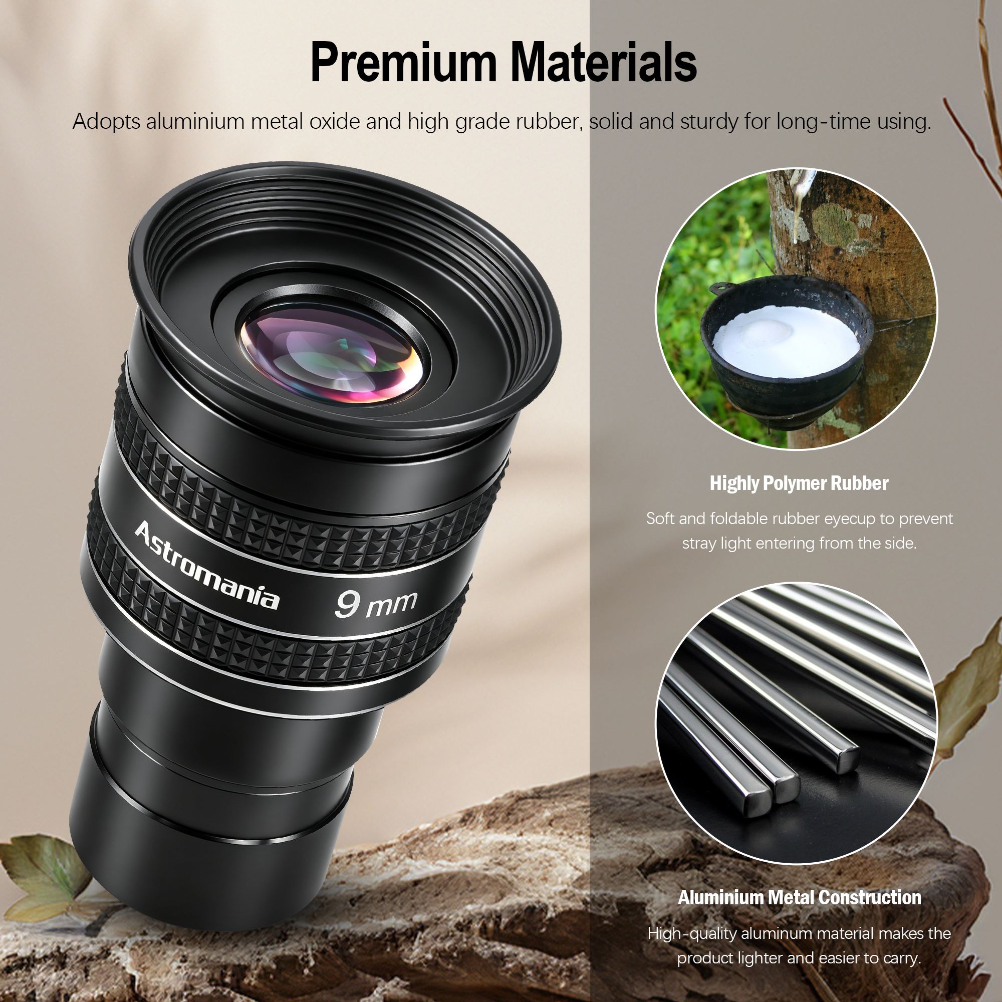 Astromania Telescope Eyepiece 9mm, Wide Angle 58 Degree Apparent Field Planetary Eyepiece for 1.25 inch Astronomy Telescope & Filter, Fully Multi-Coated Telescope Accessory for Planetary Observation
