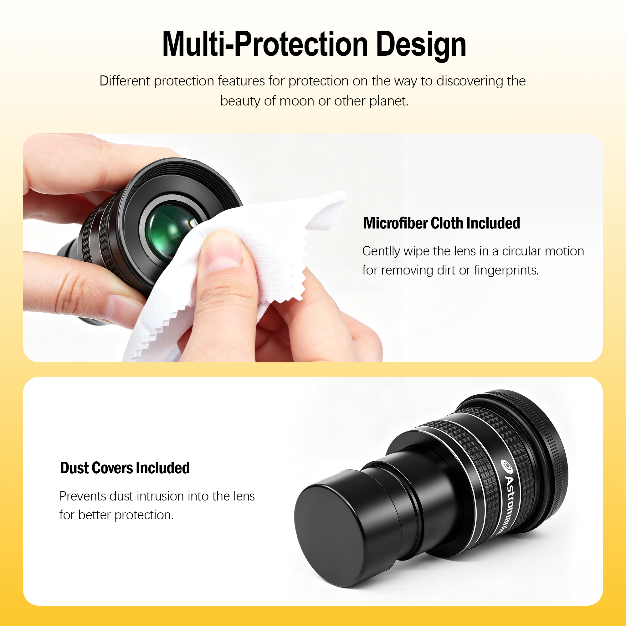 Astromania Telescope Eyepiece 9mm, Wide Angle 58 Degree Apparent Field Planetary Eyepiece for 1.25 inch Astronomy Telescope & Filter, Fully Multi-Coated Telescope Accessory for Planetary Observation