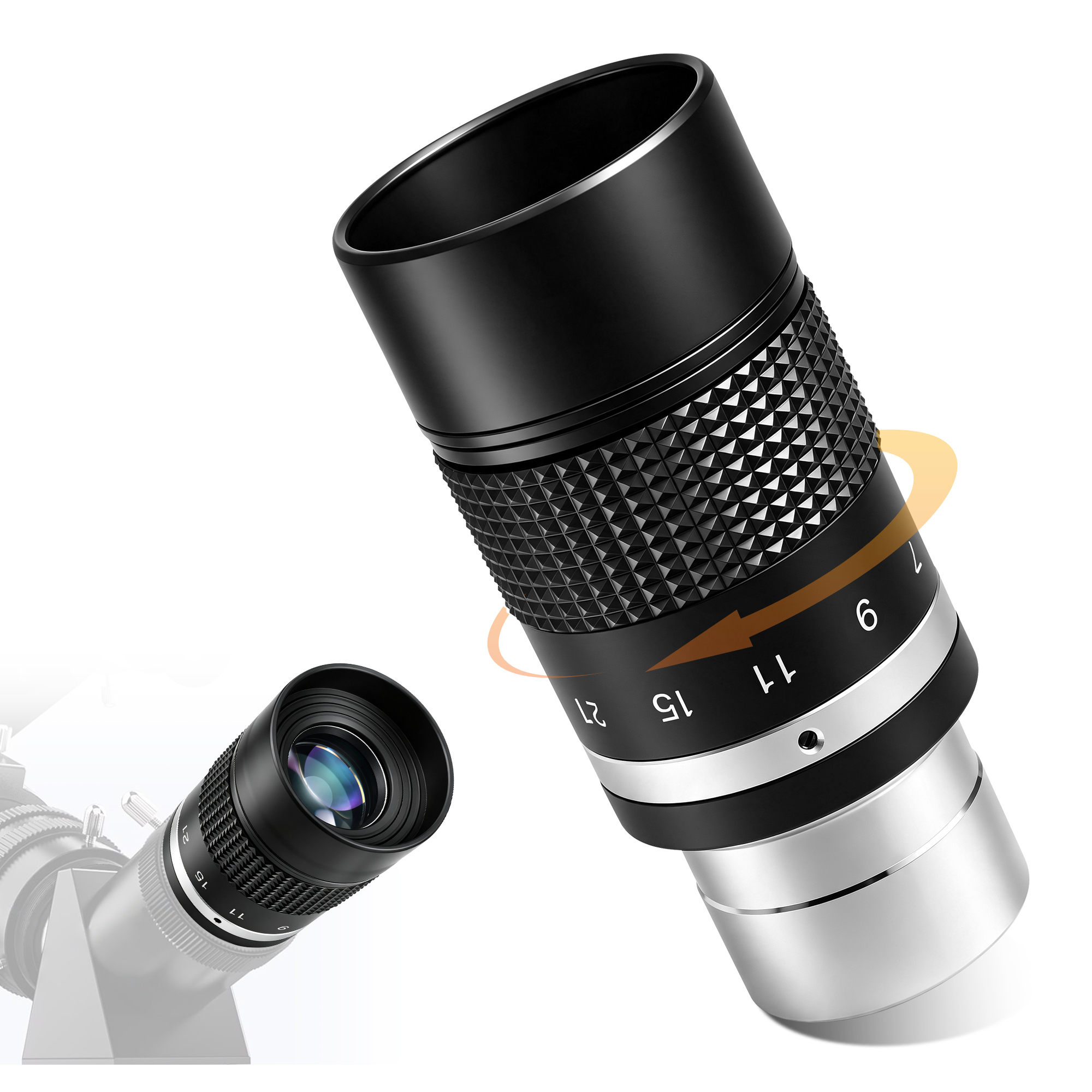 Astromania Zoom Eyepiece for Telescope 7-21mm Zoom Variable Power & Multi-Coated Zoom Lens for Planetary and Deep Space Observation, Compatible with Telescope That Accepts Telescope Eyepiece 1.25 Inch