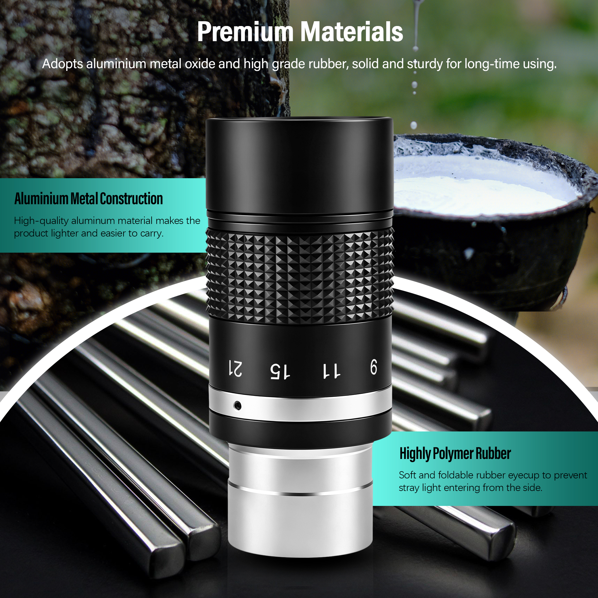 Astromania Zoom Eyepiece for Telescope 7-21mm Zoom Variable Power & Multi-Coated Zoom Lens for Planetary and Deep Space Observation, Compatible with Telescope That Accepts Telescope Eyepiece 1.25 Inch