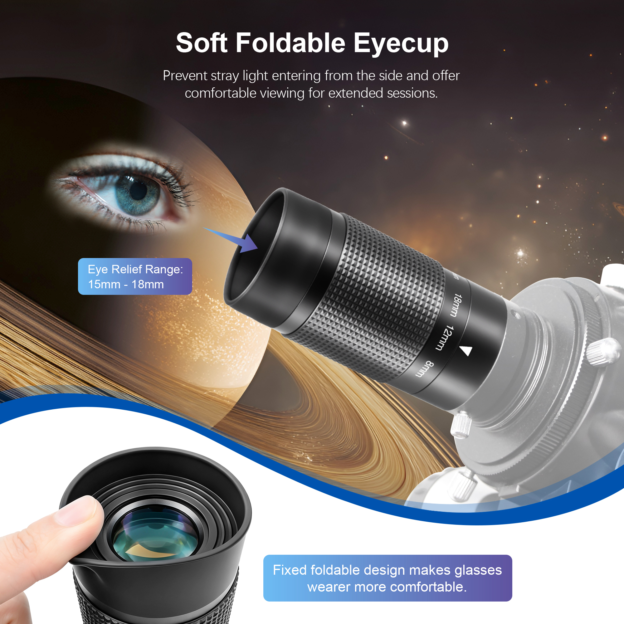 Astromania Zoom Eyepiece for Telescope, 8-24mm Wide Field Zoom Eyepiece Variable Power Design with T Thread for Telescope Photography Compatible with Telescope That Accept Telescope Eyepiece 1.25 Inch